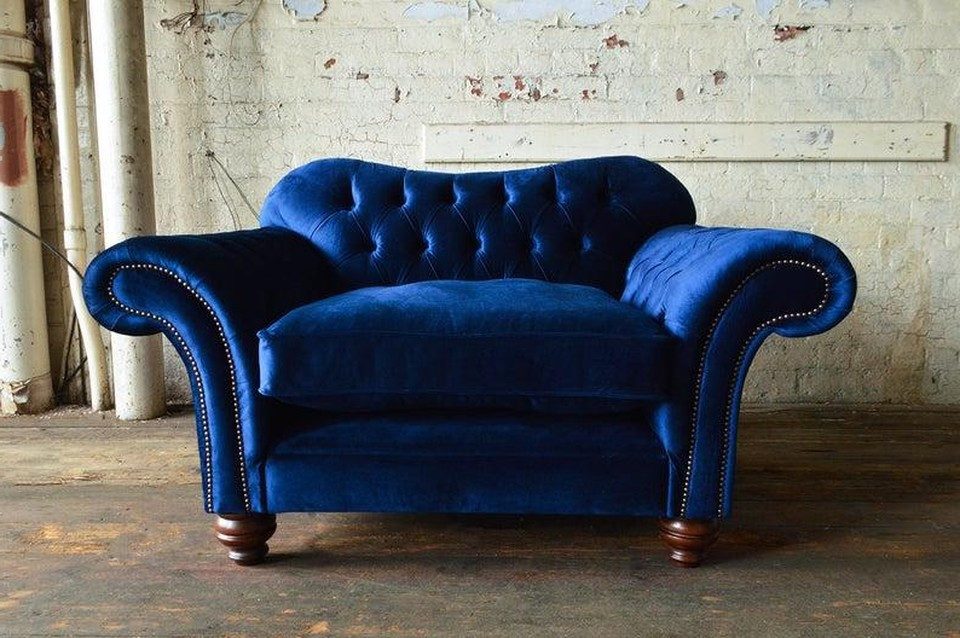 Xlmoebel Chesterfield-Sessel Design Sofa Polster Luxus Textil 1-Sitzer #132, Made in Europa
