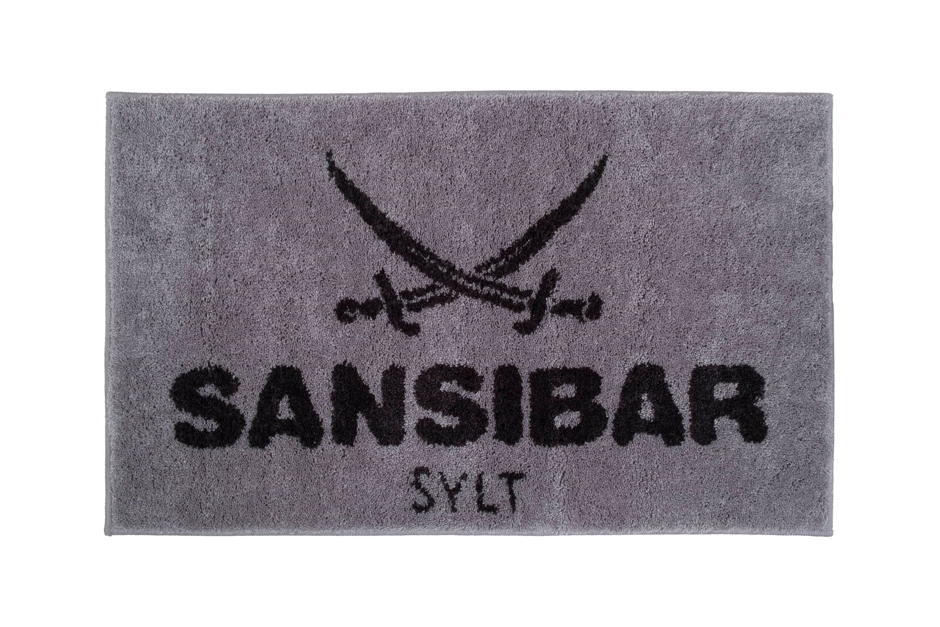 Sansibar Sylt Badematte Badematte SANSIBAR BL 60x100 cm silber Badteppich Badvorleger