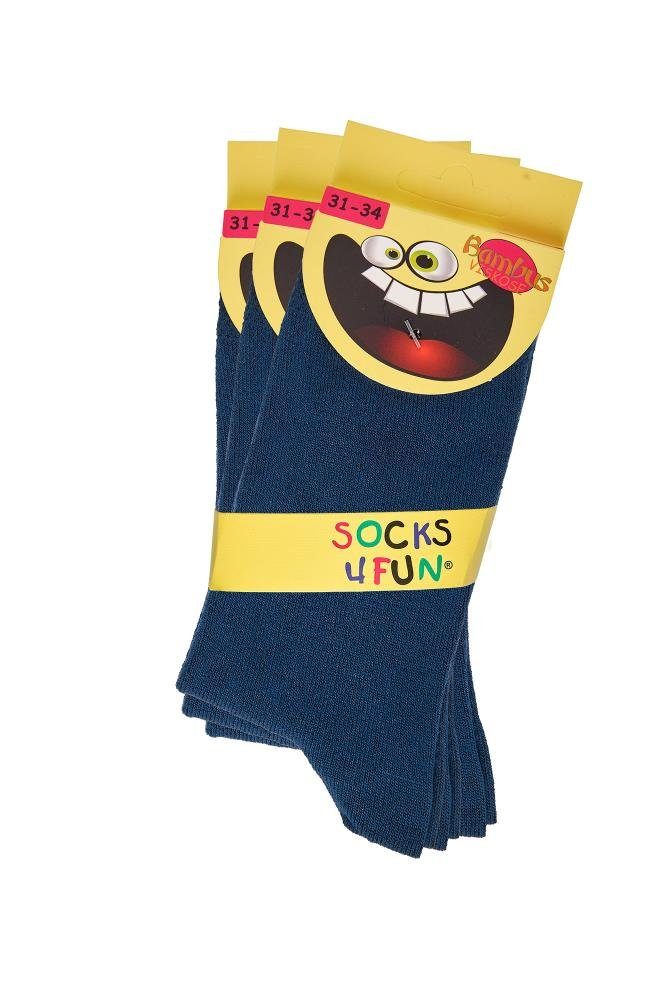 Socken, Paar handgekettelt Kinder Bambus Socken 24 6 TippTexx für Jeans Mädchen/Jungen