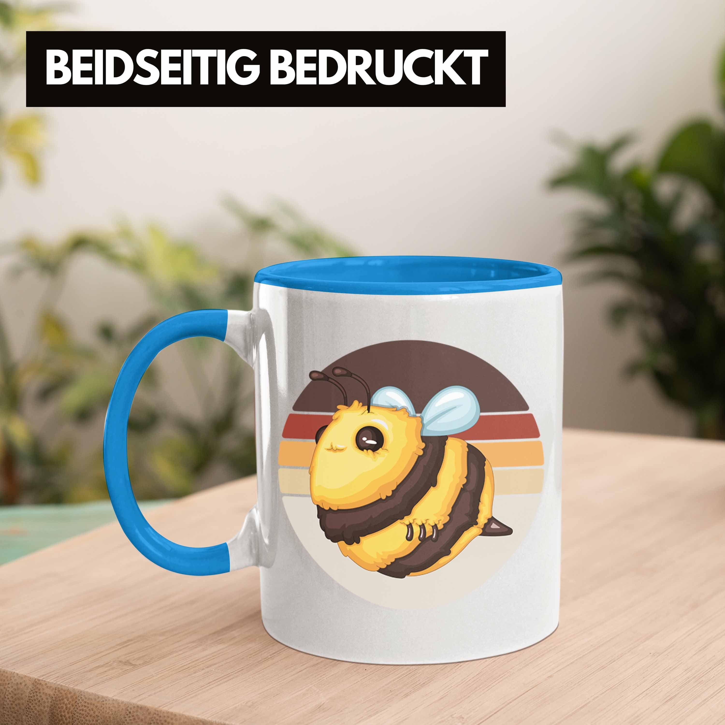 Grafik Bienen Hummel Imker Züchter Geschenk Trendation Geschenkidee Tasse Tasse Blau