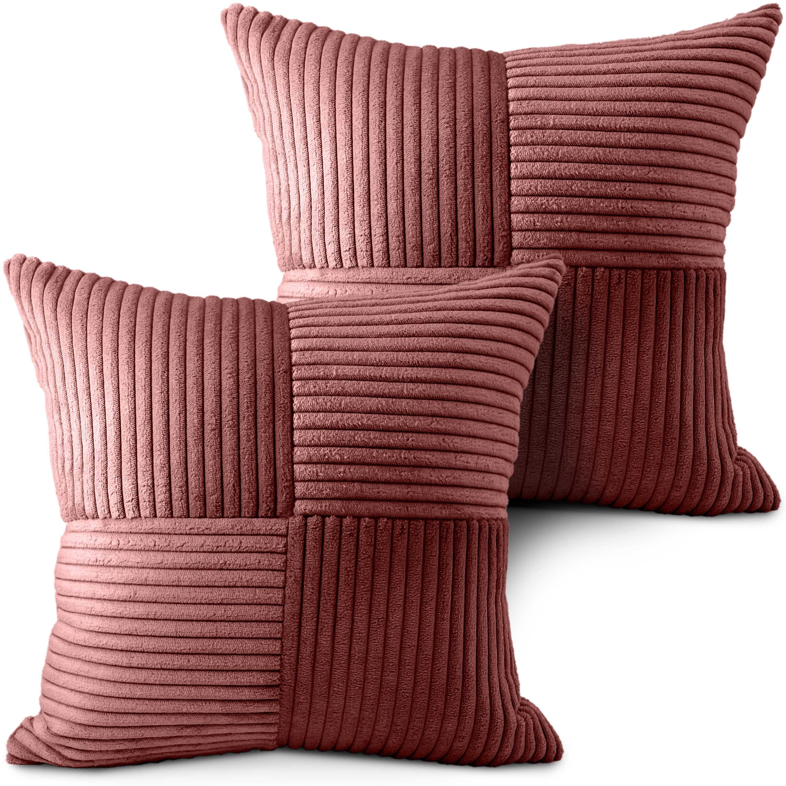 Amilian Dekokissen mit Füllung und Kissenbezug - Deko Kissen, Sofakissen, Zierkissen, (2 Stück), 40x40 cm, Kopfkissen mit Kissenfüllung
