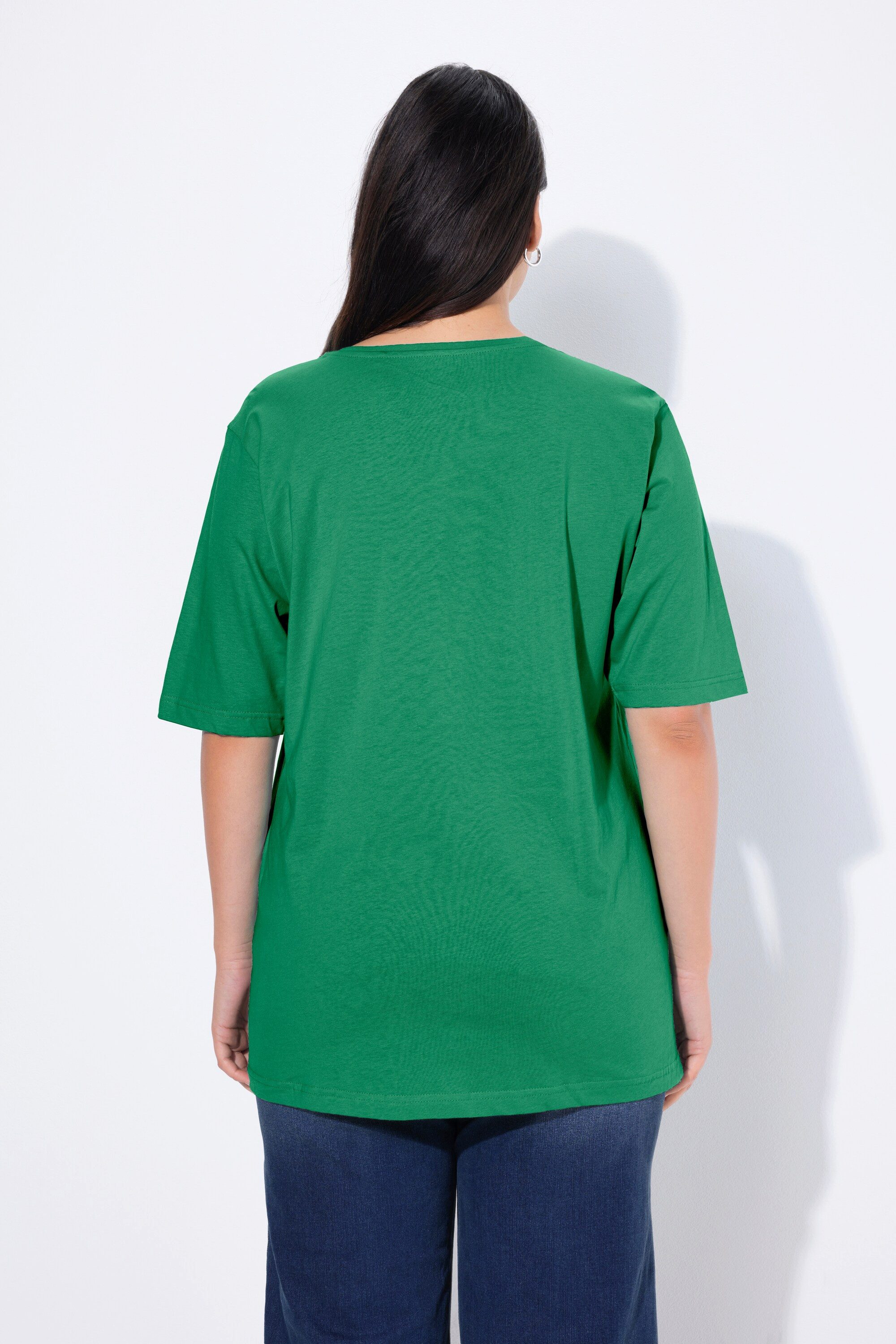 Ulla Popken T-Shirt T-Shirt Rundhalsausschnitt Relaxed Halbarm
