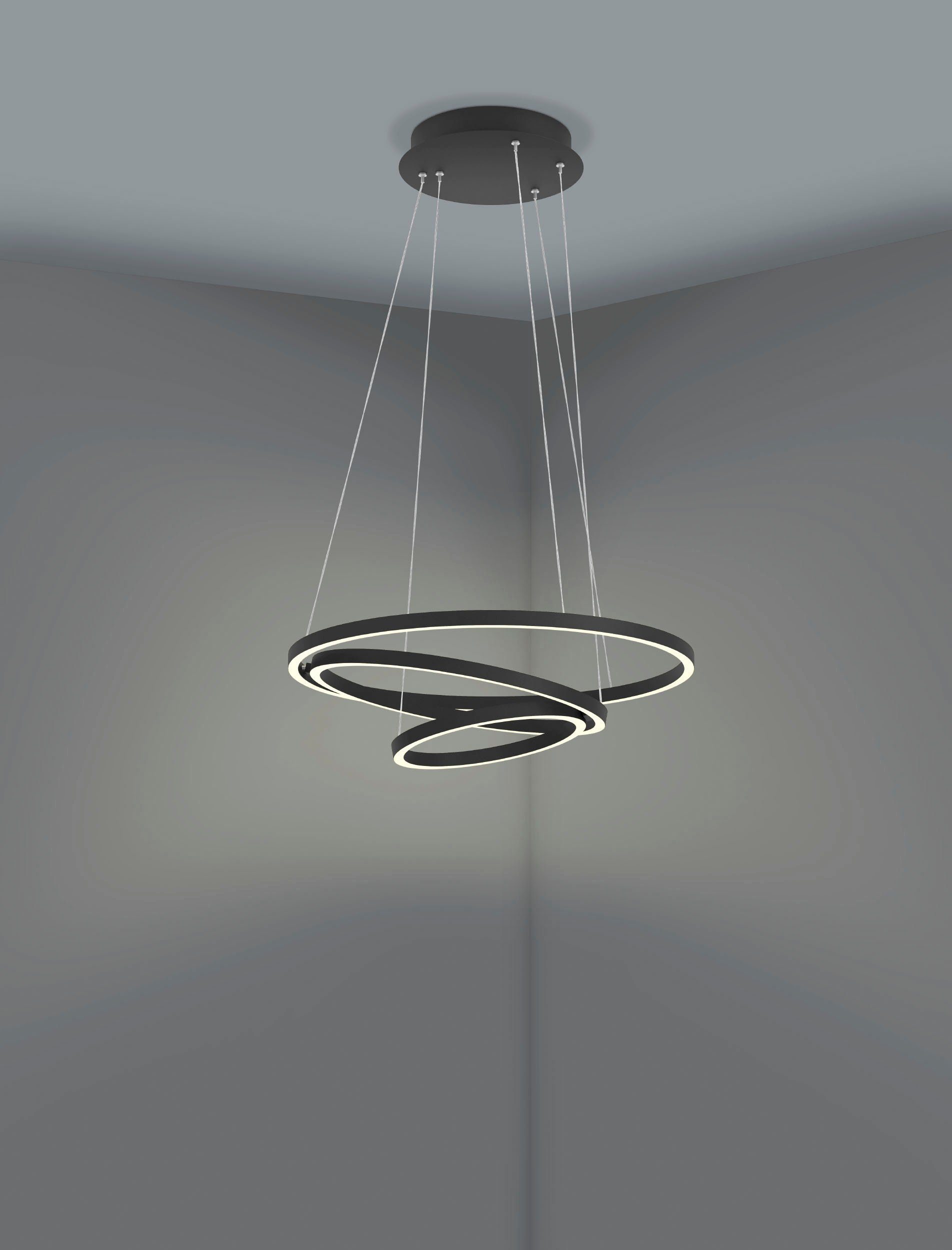 EGLO Hängeleuchte LOBINERO-Z Hängelampe schwarz, Tuneable White, ZigBee 3.0, Pendellampe, Bluetooth, CCT - über Fernbedienung, Dimmfunktion, Ein-/Ausschalter, Farbsteuerung, Farbwechsel, Memoryfunktion, Nachtlichtfunktion, Smart Home, Weckerfunktion, dimmbar über Fernbedienung, mehrere Helligkeitsstufen, LED fest integriert, warmweiß - kaltweiß, Timer, App/Sprachsteuerung Alexa, ‎‎‎‎58x58x110cm, exkl. Fernbedienung