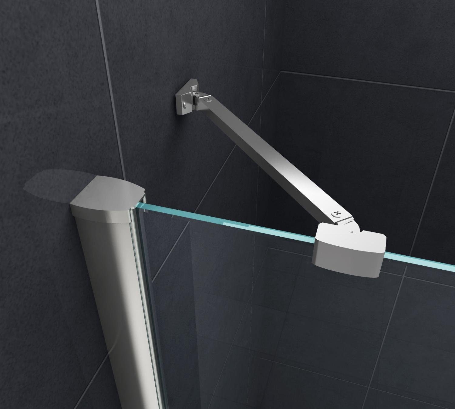 Home Systeme Fünfeckdusche PENTALO Duschkabine Dusche Duschwand Duschabtrennung Duschtür Glas, BxT: 100x100 cm