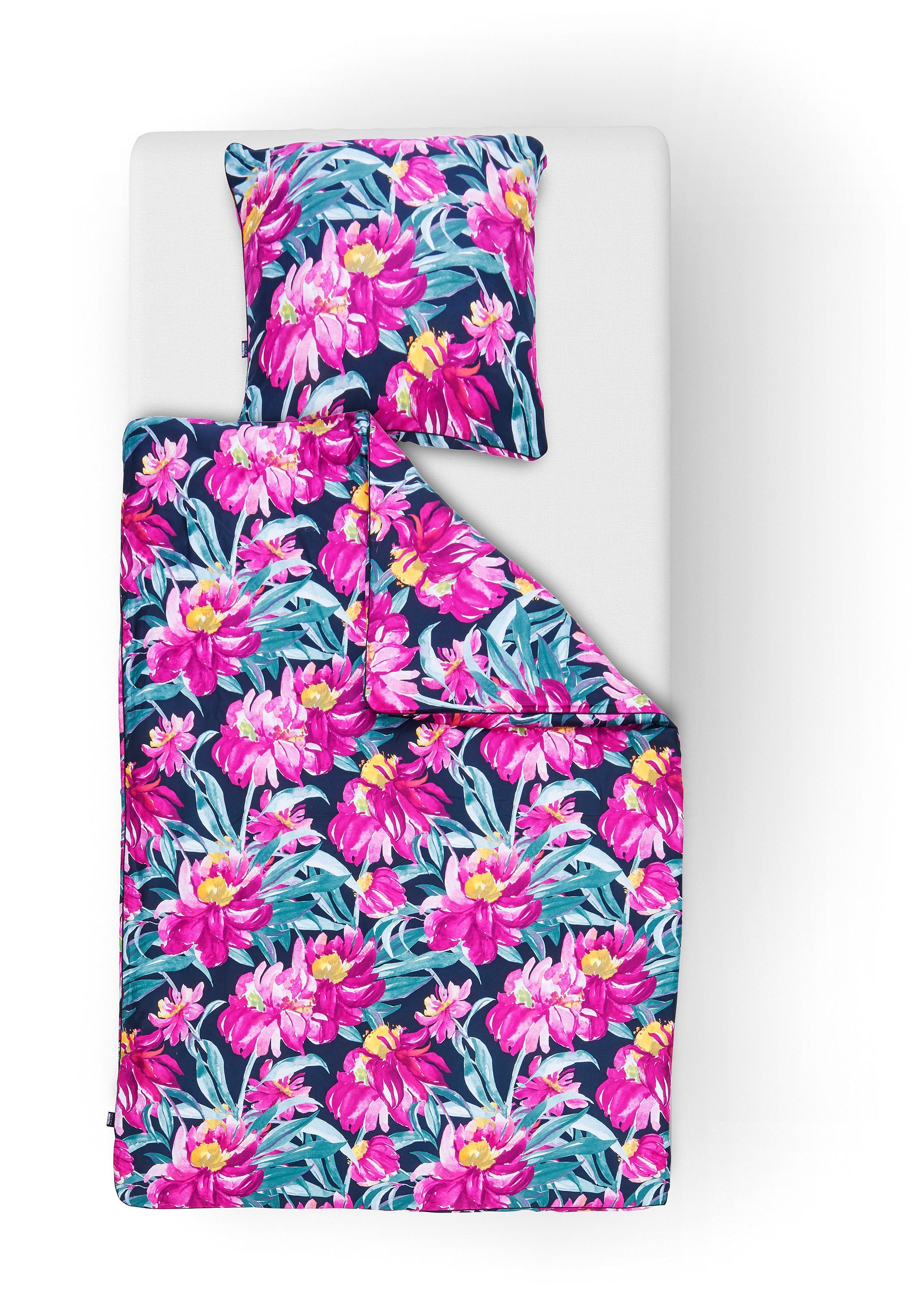 done.® Bettwäsche Peonies, Mako-Satin, beidseitig bedruckte Bettwäsche mit Keder