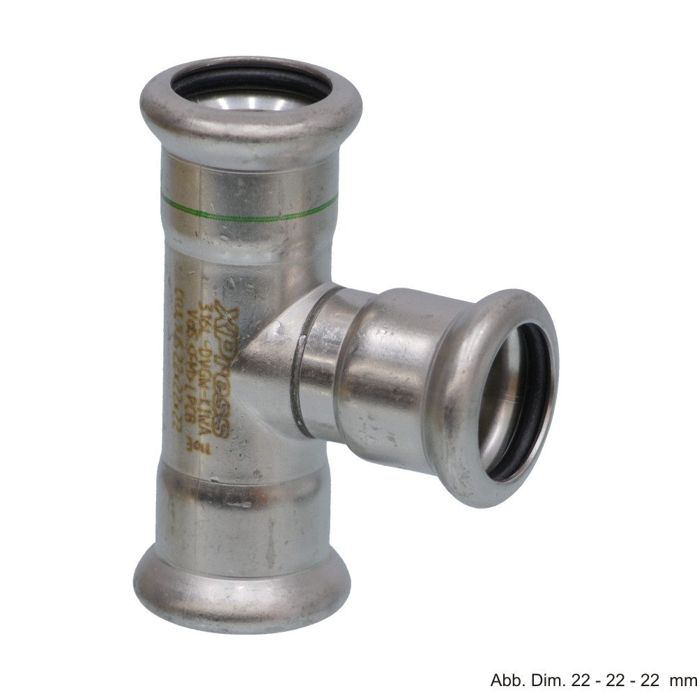 VSH Wasserrohr VSH XPress Edelstahl R2714, T-Stück, 28 mm