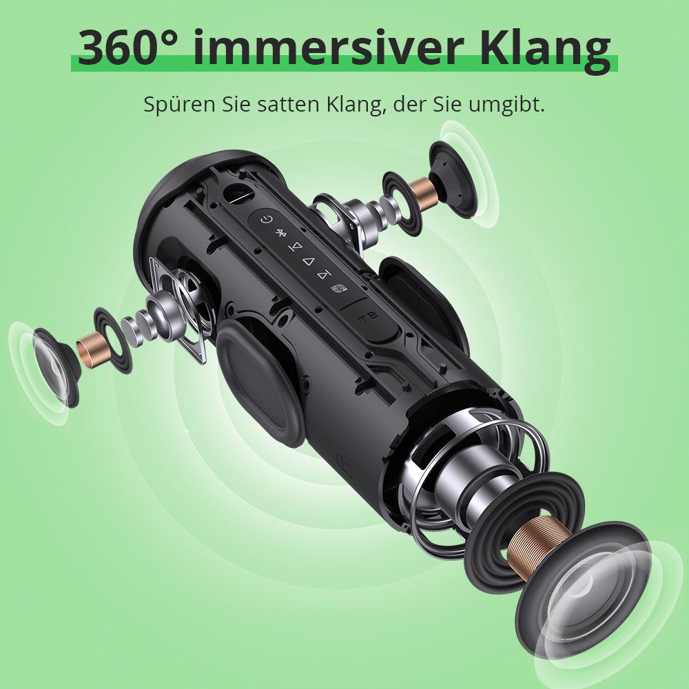 Tronsmart T8 40W kabellos mit lPX7 Wasserdicht, 18H Akku, Bluetooth 5.3 Bluetooth-Lautsprecher (kabelloser Outdoor-Lautsprecher mit EQ für Partys, Reisen)