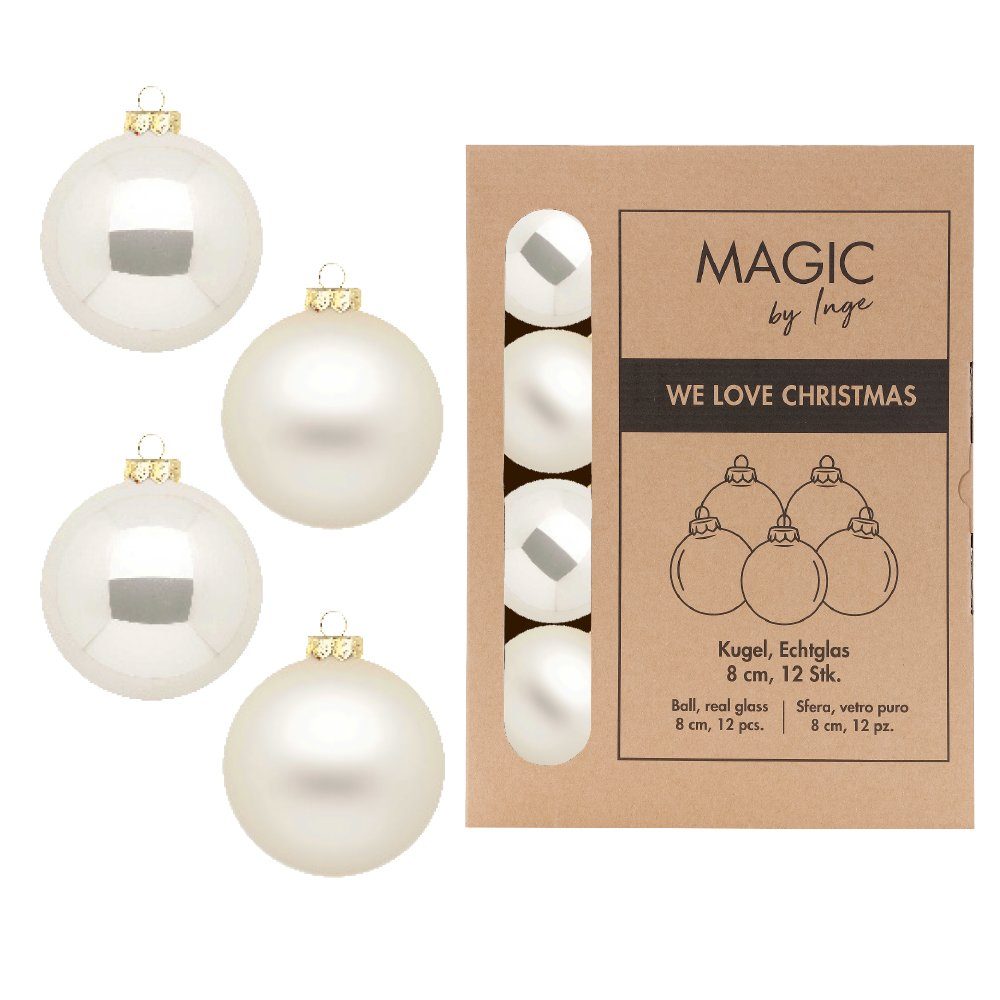 MAGIC by Inge Weihnachtsbaumkugel, Weihnachtskugeln Glas 8cm 12 Stück - Cha günstig online kaufen