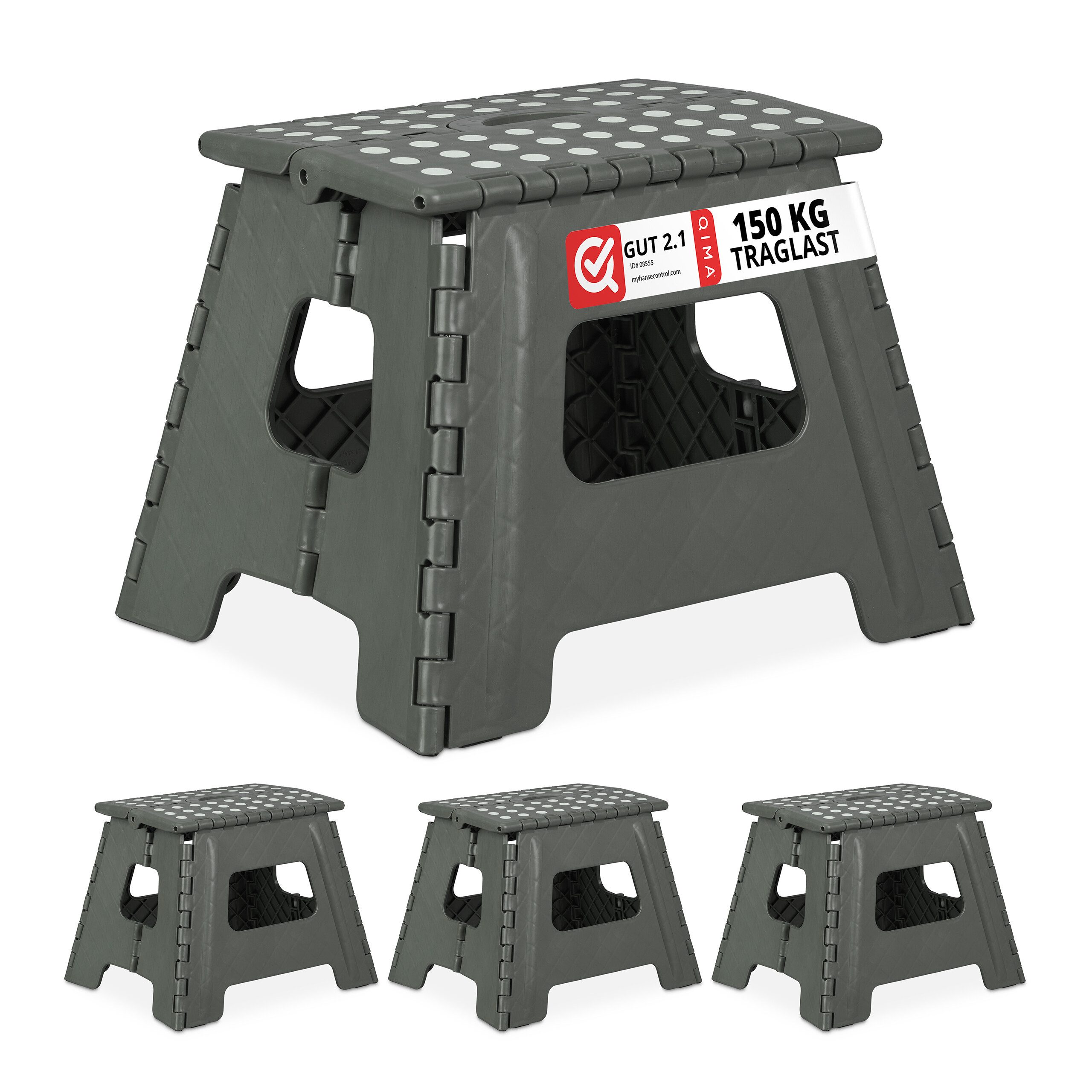 Sitzhocker Klapphocker faltbar L hellgrau 4er Set