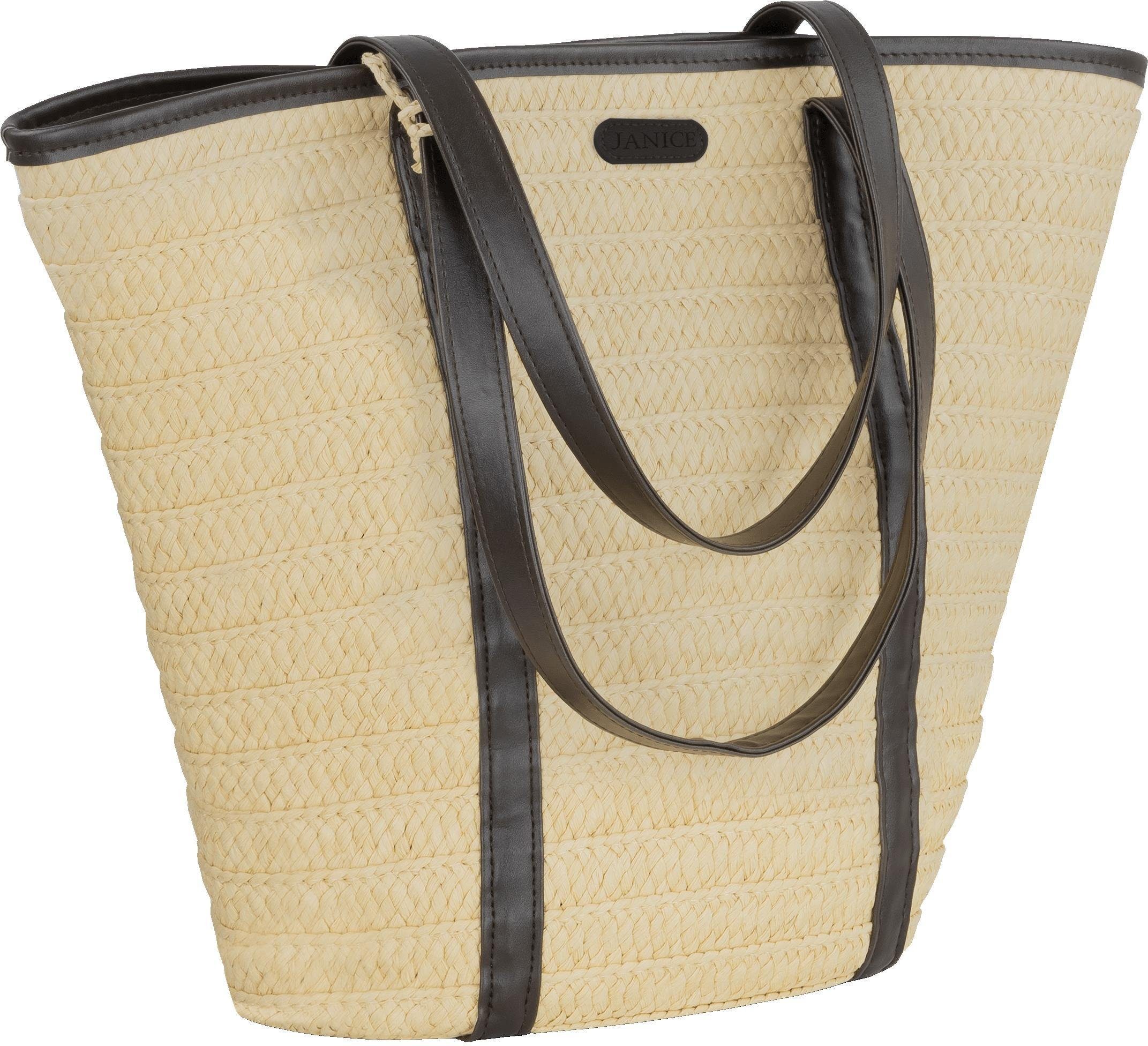 Stroh Liter Sommertasche Janice Makati, 12 Damen Strandtasche Strandtasche aus