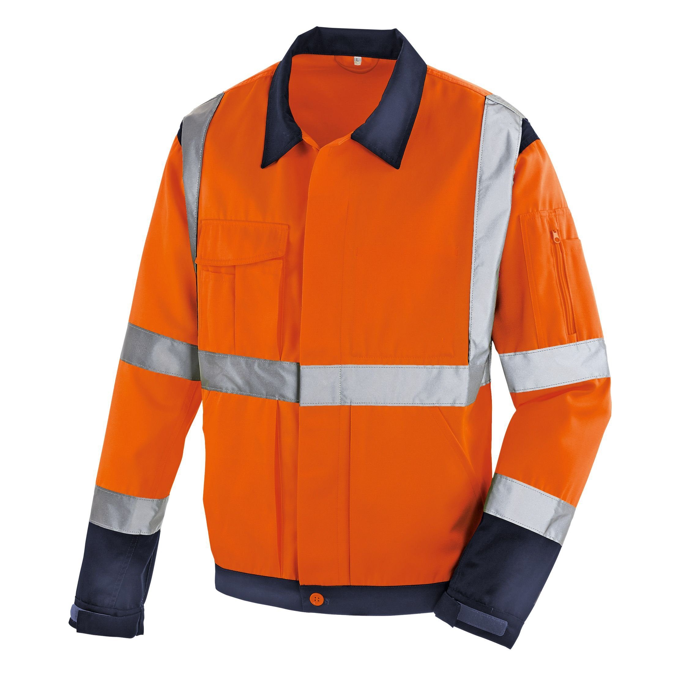 Arbeitsjacke Warnschutz-Jacke DAVENPORT leuchtorange/navy Größe XL