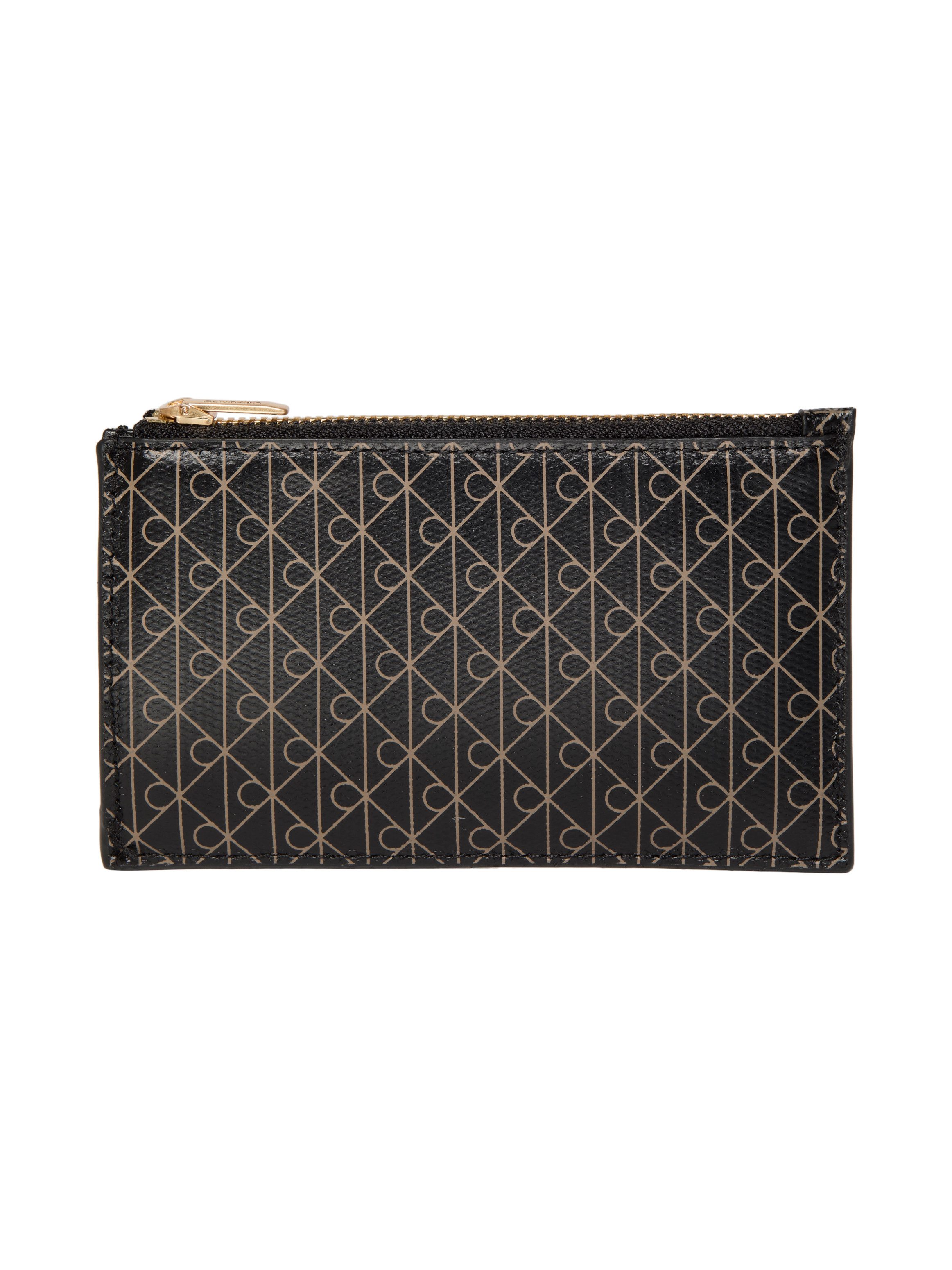 Calvin Klein Kartenetui EMBLEM AOP TOP ZIP CARDCASE, Damen Geldbeutel, Portemonnie mit CK-Logodrucken