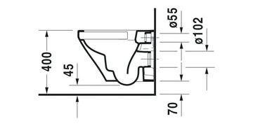 Duravit Bidet Wand-WC DURASTYLE COMPACT RIMLESS tief, 370x480mm weiß weiß