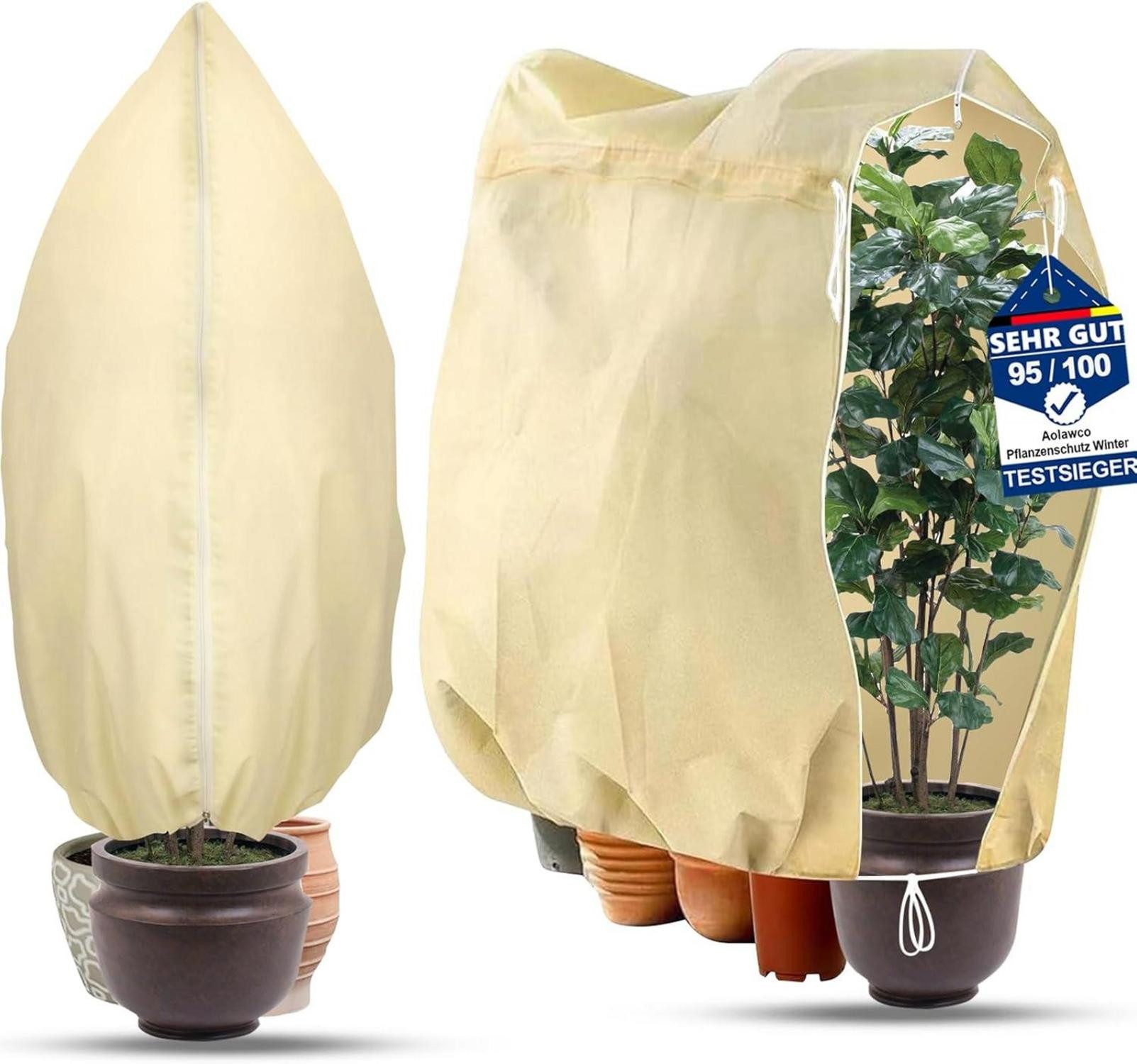 Abdeckhaube 2er Set Winterschutz Pflanzen 180x120cm Kübelpflanzen Frostschutz