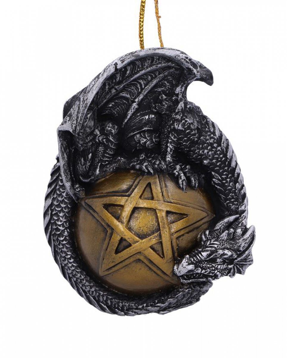 Pentagramm zum Horror-Shop Christbaumkugel Dekofigur Drachen mit Aufhäng