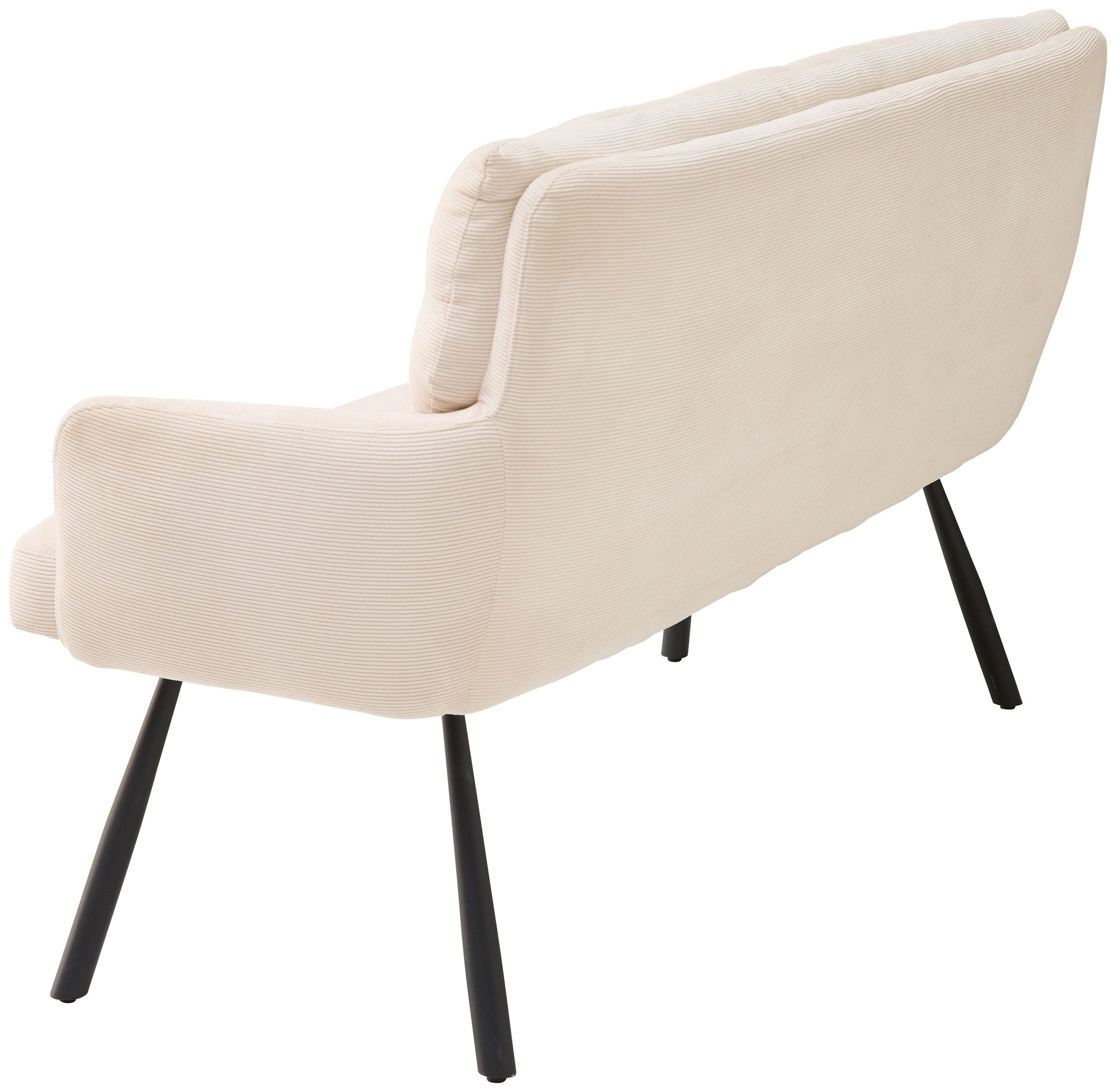 freiraum Polsterbank Sofia, Federkern, Armlehnen, Cordbezug beige, schwarz - 180x93x69 (BxHxT)