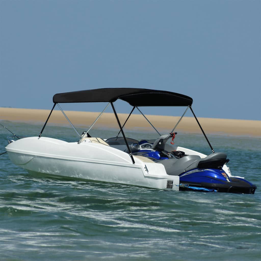 vidaXL Schutzplane, 2-Bow Bimini Top Schwarz günstig online kaufen
