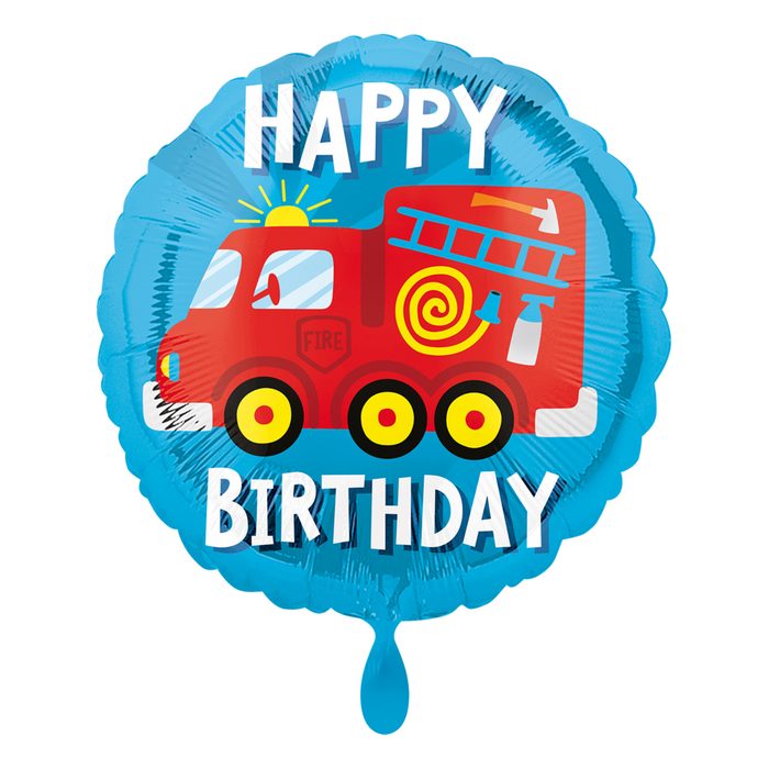 Anagram Folienballon Folienballon rund - Happy Birthday Fire Truck - 43