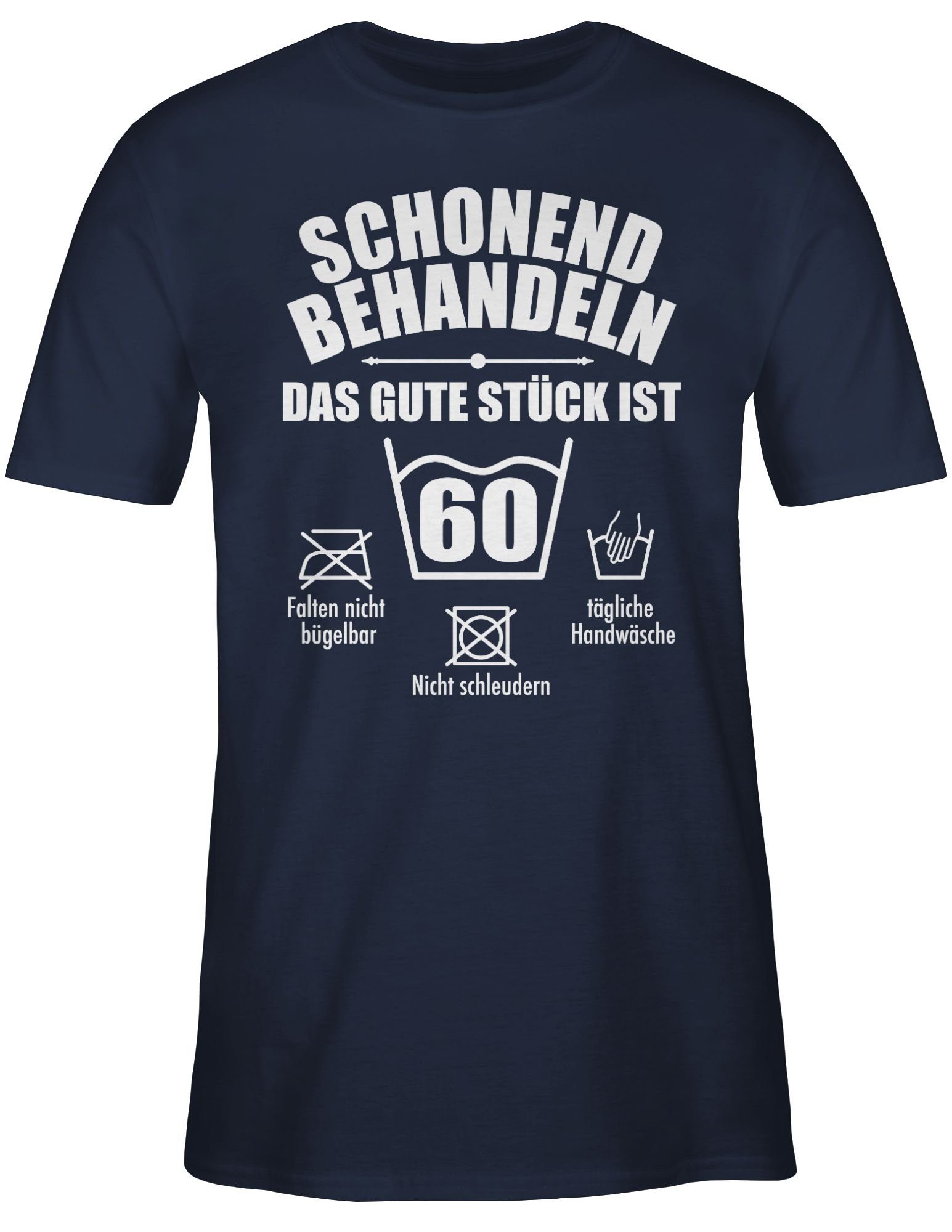 Schonend Blau Sechzig behandeln 60 Shirtracer Jahre - Navy 60. Geburtstag - T-Shirt 02