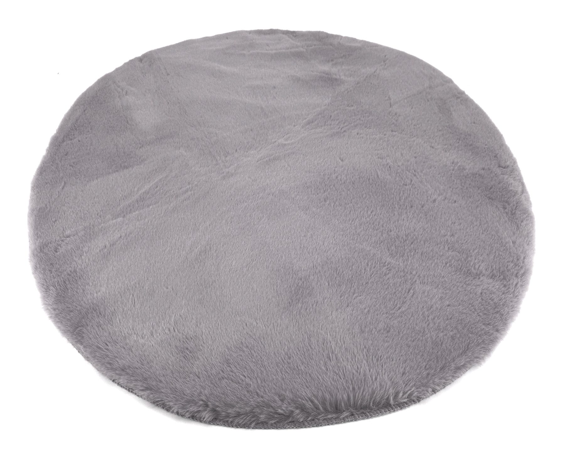 Fellteppich Hochflor Teppich Rabbit 90 rund Hasenfell-Imitat