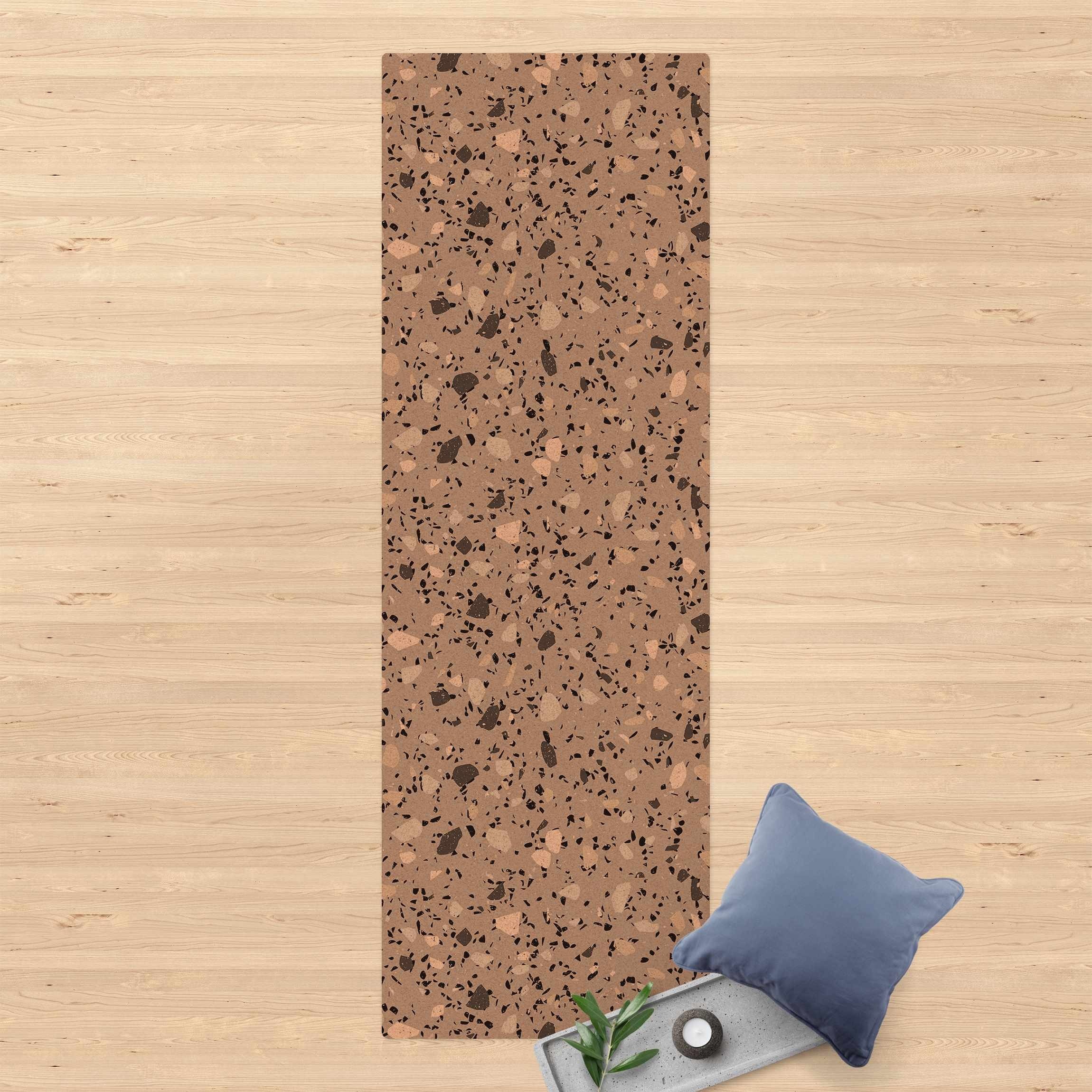 Bilderdepot24 Läufer Teppich Kork Flur Küche Muster Terrazzo lang modern funktional