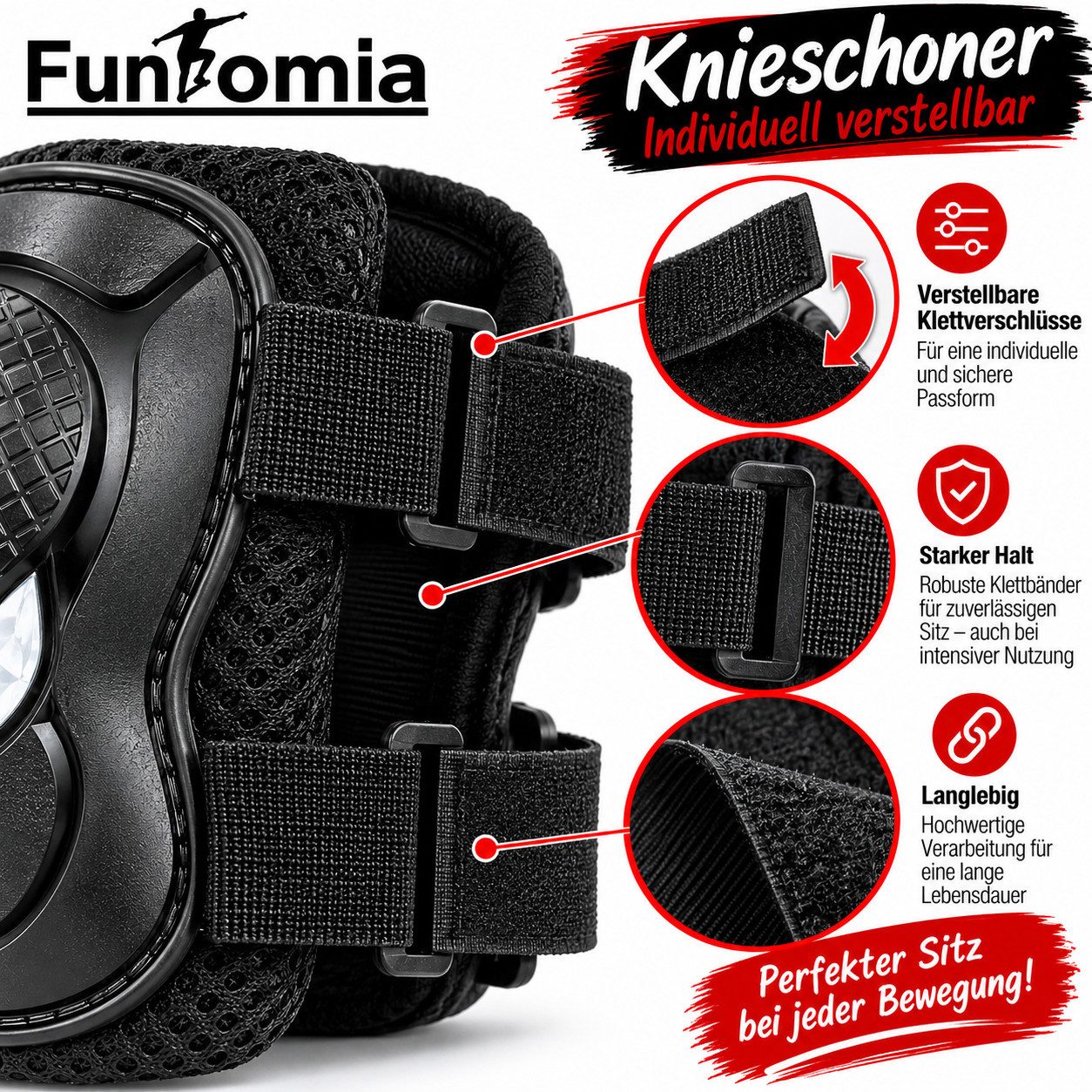 FunTomia Protektoren-Set FunTomia Schoner Kinder Protektoren, Skater, Gr.S M L (6-tlg) – Bild 4 von 5
