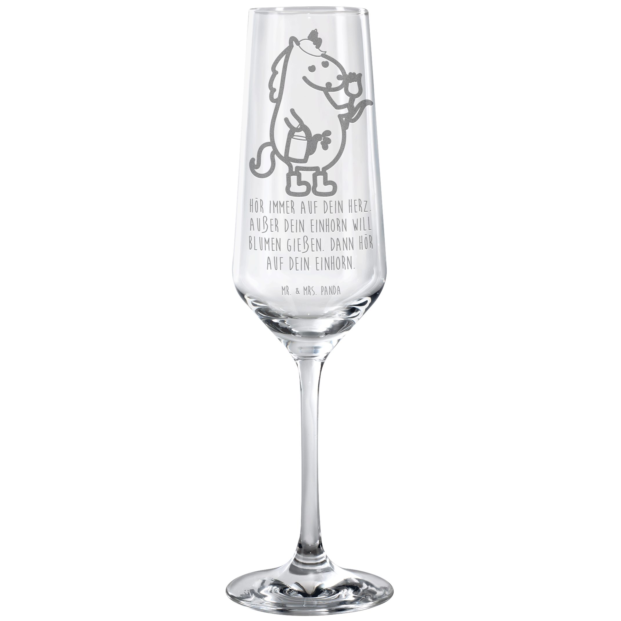 Mr. & Mrs. Panda Sektglas Einhorn Gärtner Transparent Geschenk