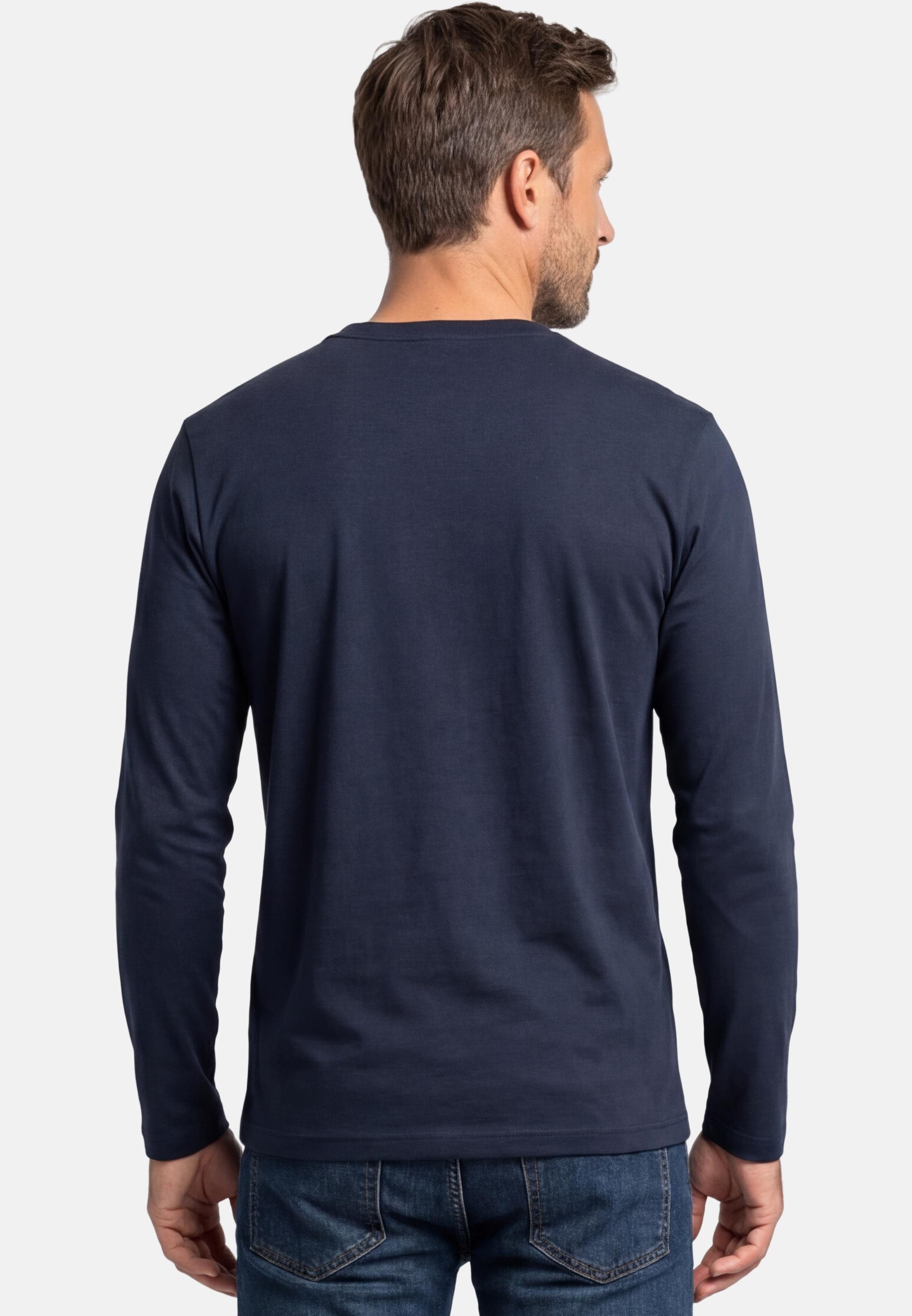 RAGMAN Langarmshirt 2er Pack Basic (Spar-Set, 2-tlg) Langarmshirt - Baumwolle - Atmungsaktiv - Gerader Schnitt mit Rundhals