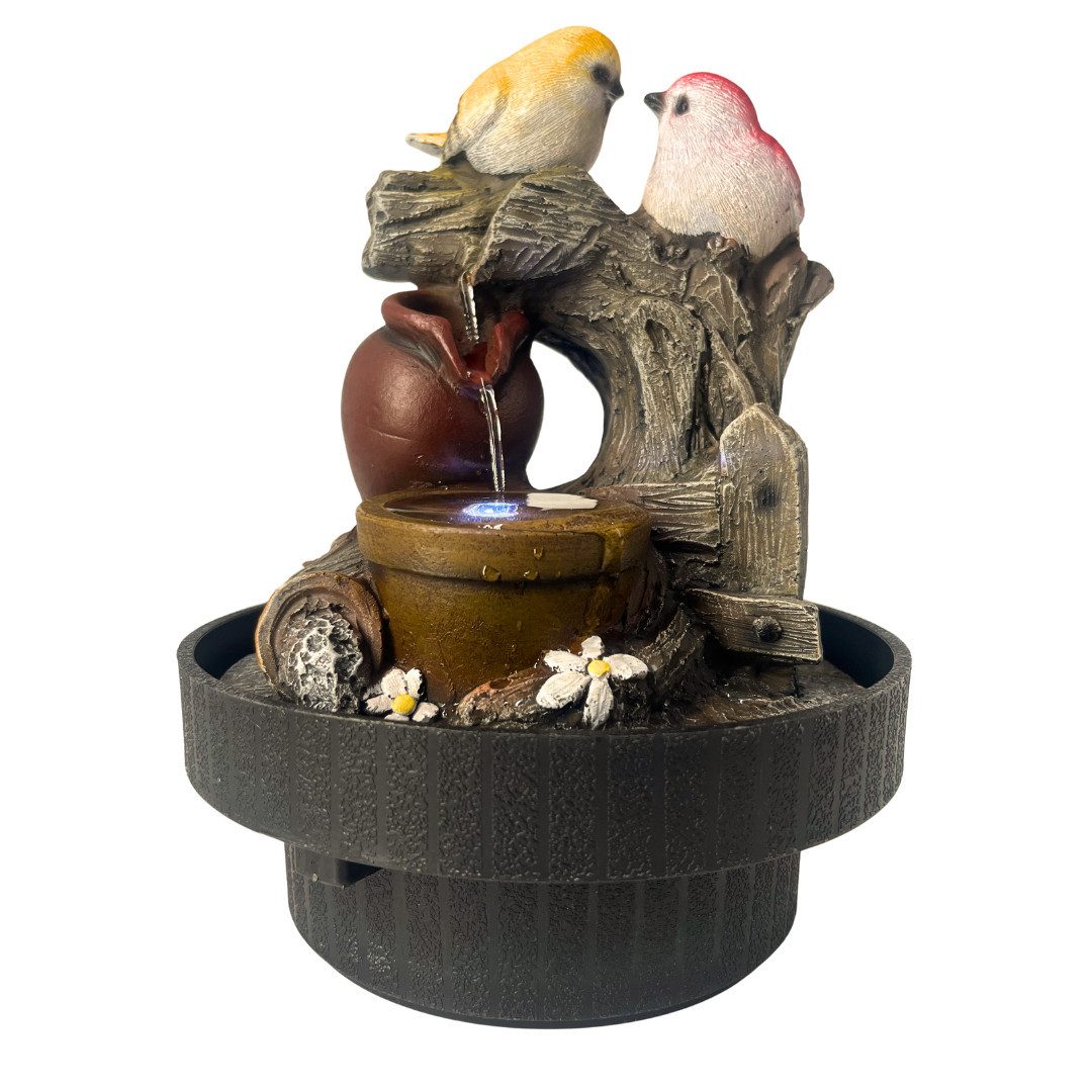 abc HOME Zimmerbrunnen elektrisch, Vögel, LED