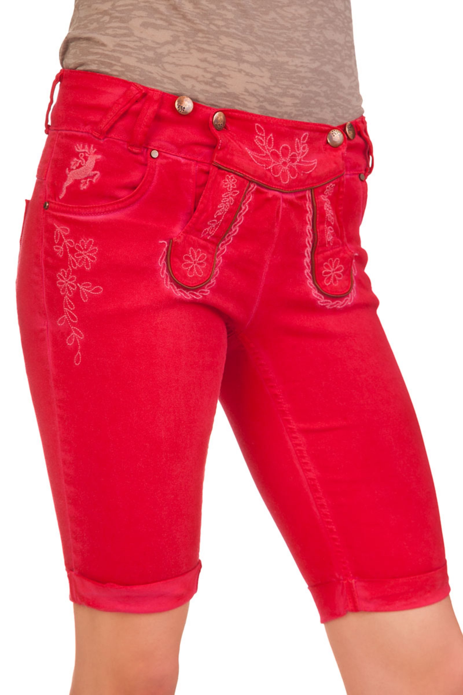 Hangowear Trachtenjeans Trachtenjeans Damen - CHARLY - hellgrün, rot