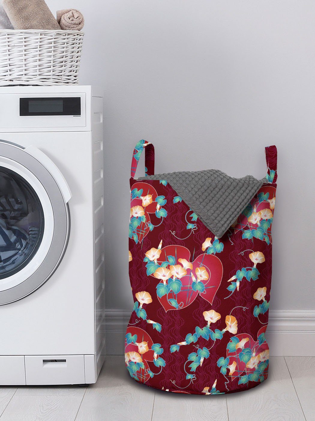 Kordelzugverschluss Wäschesäckchen Waschsalons, Blumen Griffen Abakuhaus Bindweed Blumen für Wäschekorb mit Japanische