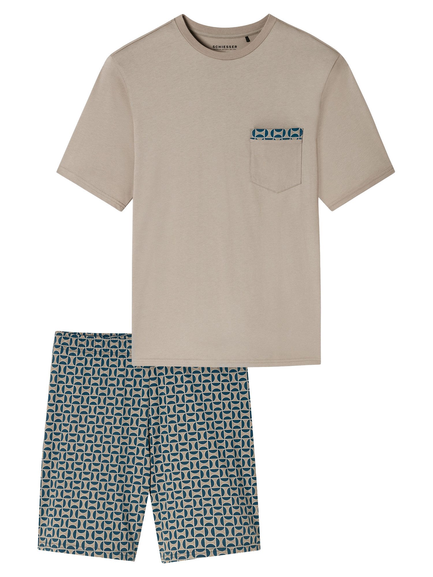 Schiesser Shorty Comfort Nightwear (2 tlg) schlafanzug schlafmode bequem günstig online kaufen