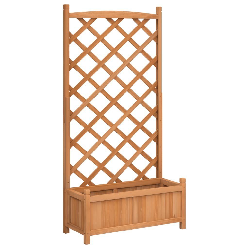vidaXL Rankgitter 75 x 35 x 150 cm Pflanzkübel mit Spalier Braun Massivholz Tanne Rankhi
