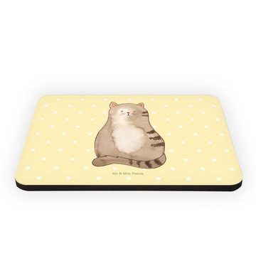 Mr. & Mrs. Panda Magnet Katze Sitzen - Gelb Pastell - Geschenk, Kühlschrankmagnet, Katzensouv (1-St), Bunte Vielfalt