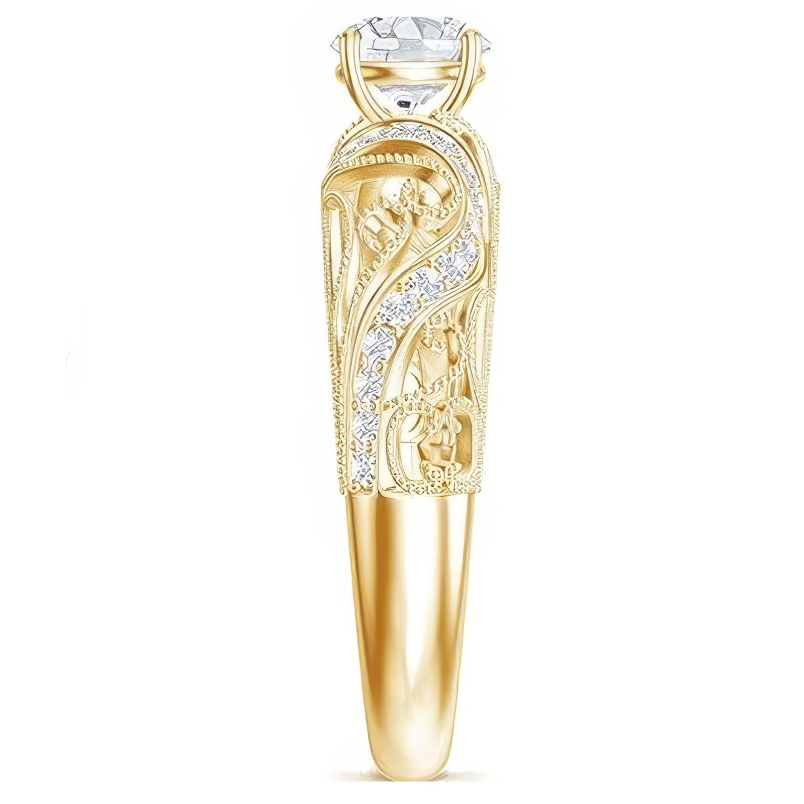 Jumpeak Diamantring 1.2 karat, Diamantring, IGI-Zertifikat, Diamant Ring Damen, Eheringe, Labordiamant, Verlobungsringe Frau, Ring Gold Damen 585 Echtgold,E VS2