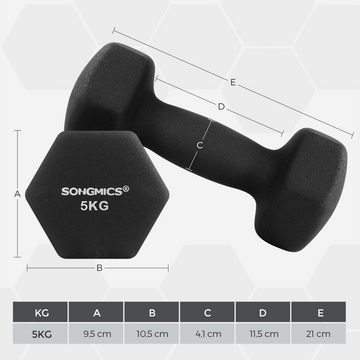 SONGMICS Hantel-Set, (Set), Kurzhantel Set 12kg+10kg, Krafttraining