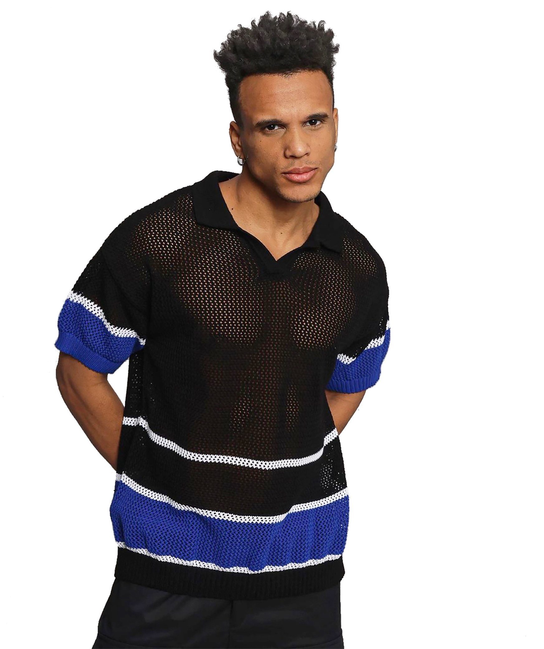 Denim House T-Shirt Sommer Herren Polo Netzshirt in OVERSIZE