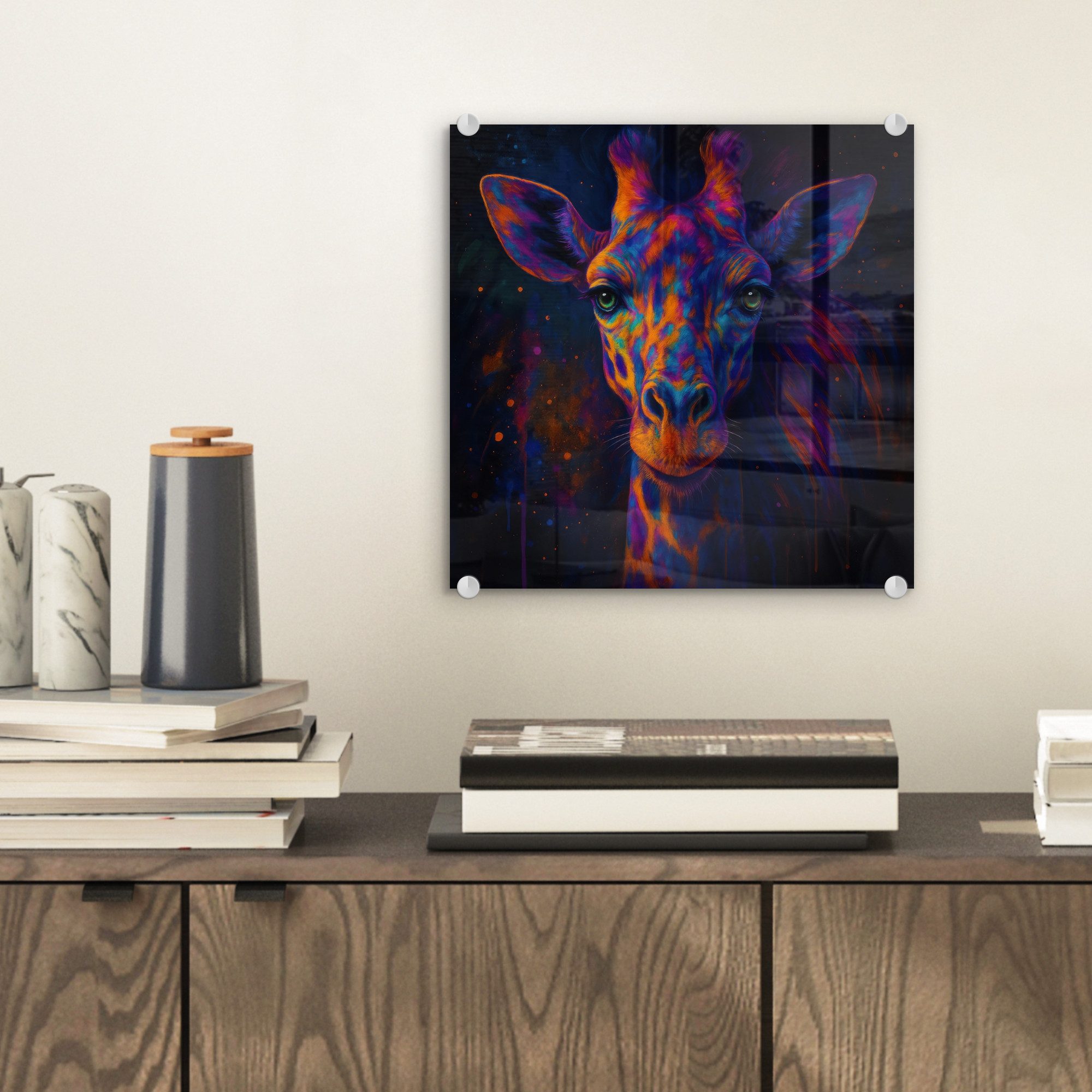 MuchoWow Acrylglasbild Giraffe - Farbig - günstig online kaufen