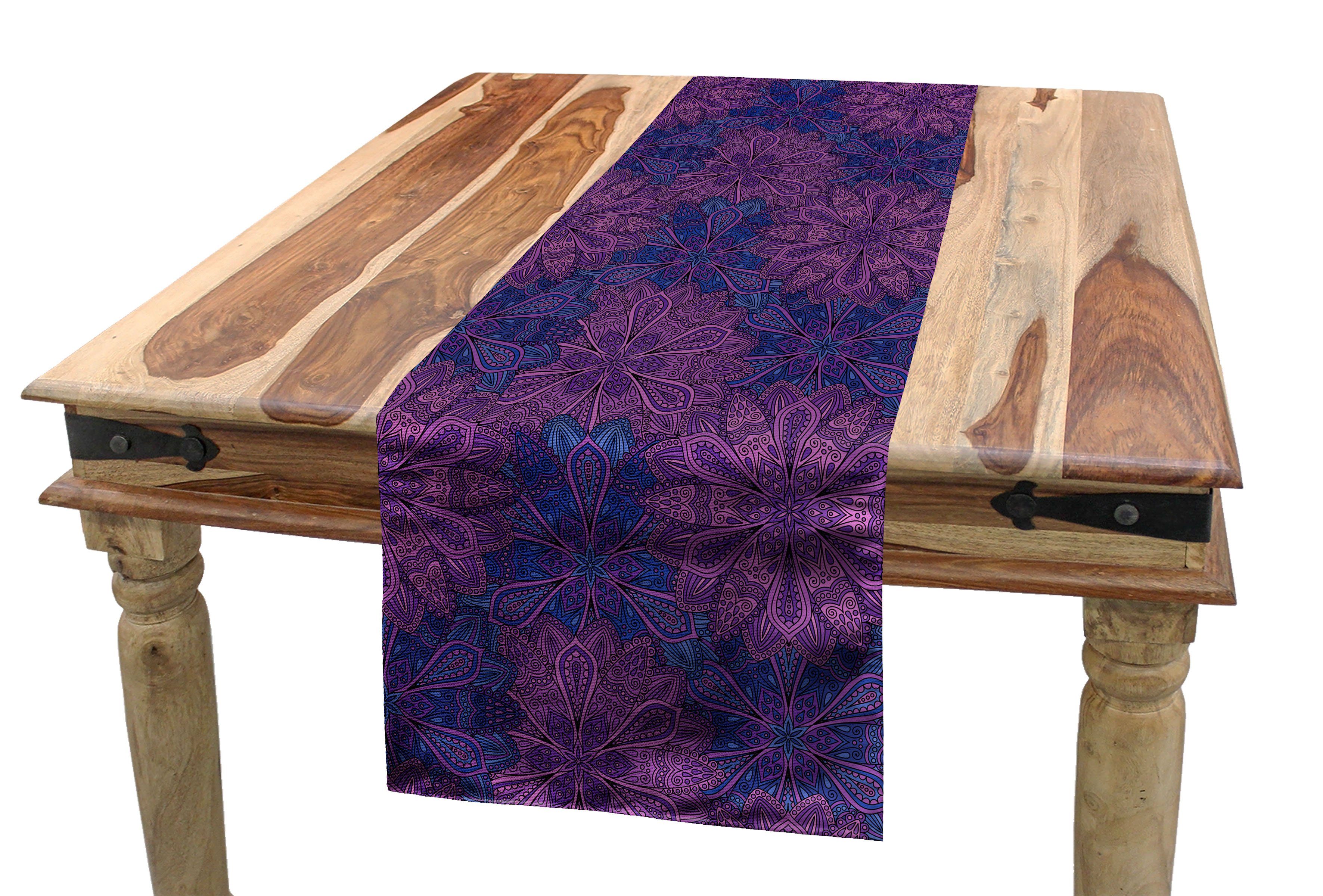 Abakuhaus Tischläufer Esszimmer Küche Rechteckiger Dekorativer Tischläufer, Ethnisch Paisley Blume