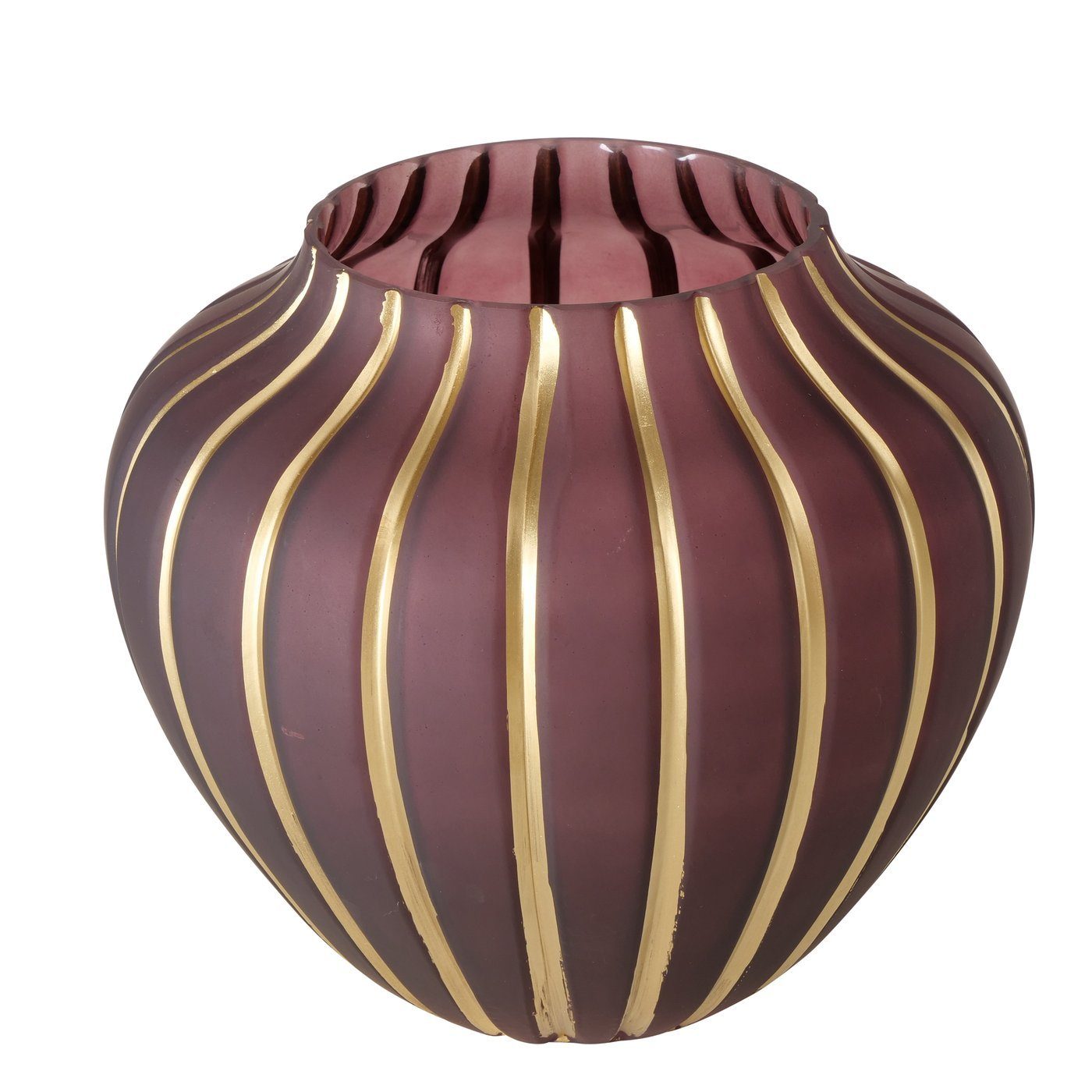 BOLTZE Dekovase "Keana" aus Vase Glas in H23cm, dunkelrot matt