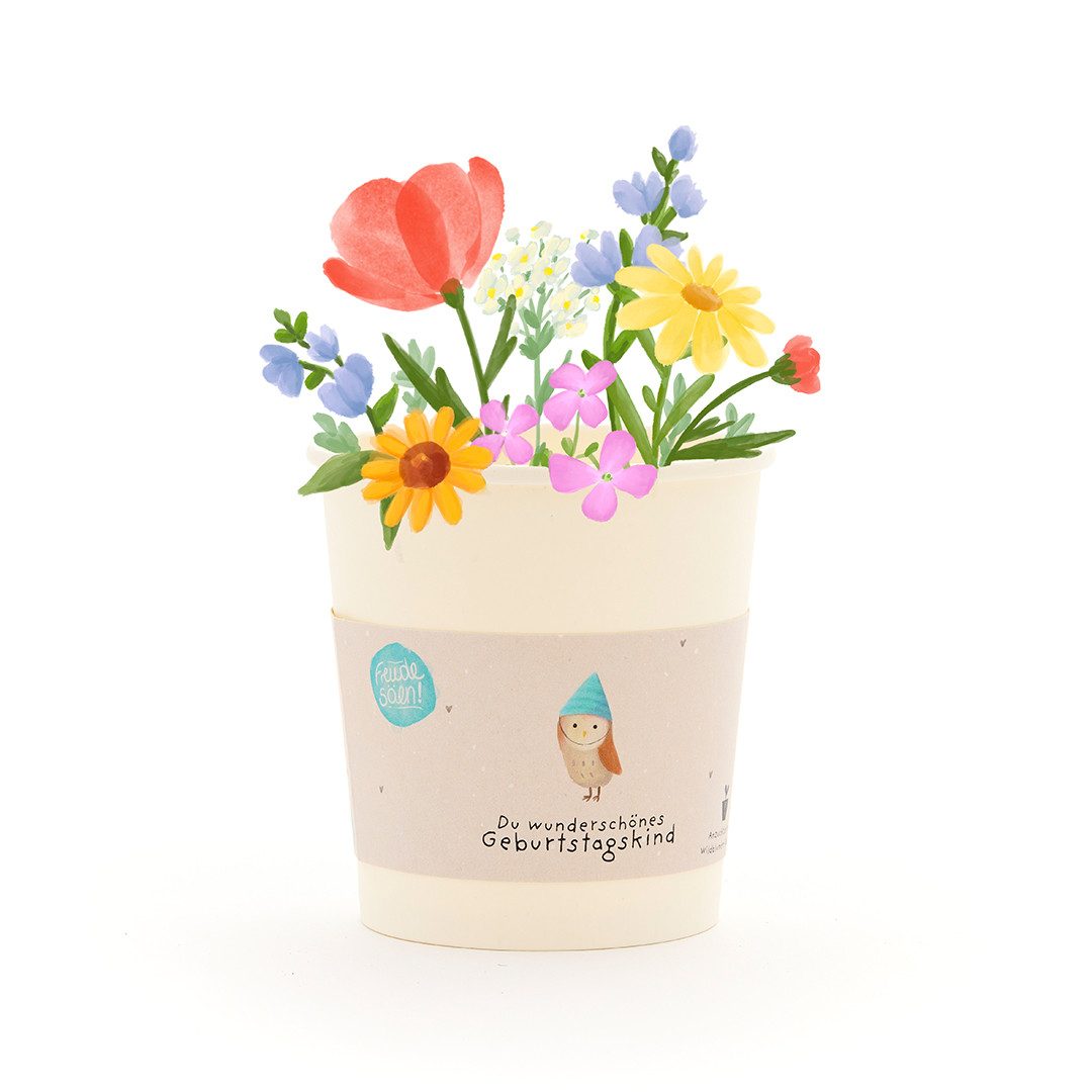 Anzuchttopf Wildblumen-Anzuchtset als Geburtstagsgeschenk, Geschenkidee