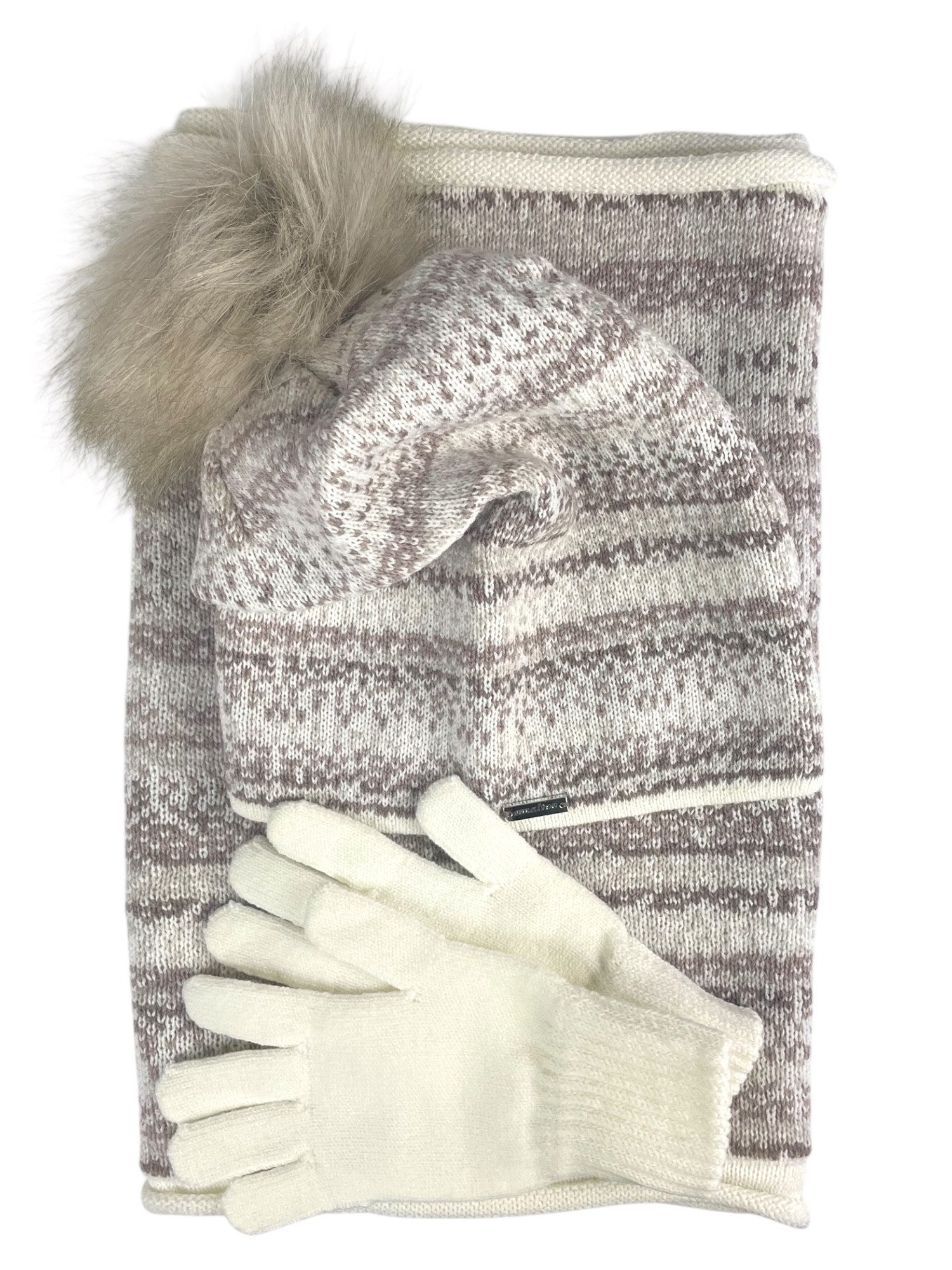 Taschen4life Strickmütze Mütze Schal Handschuhe Set Alma - Damen Winterset günstig online kaufen