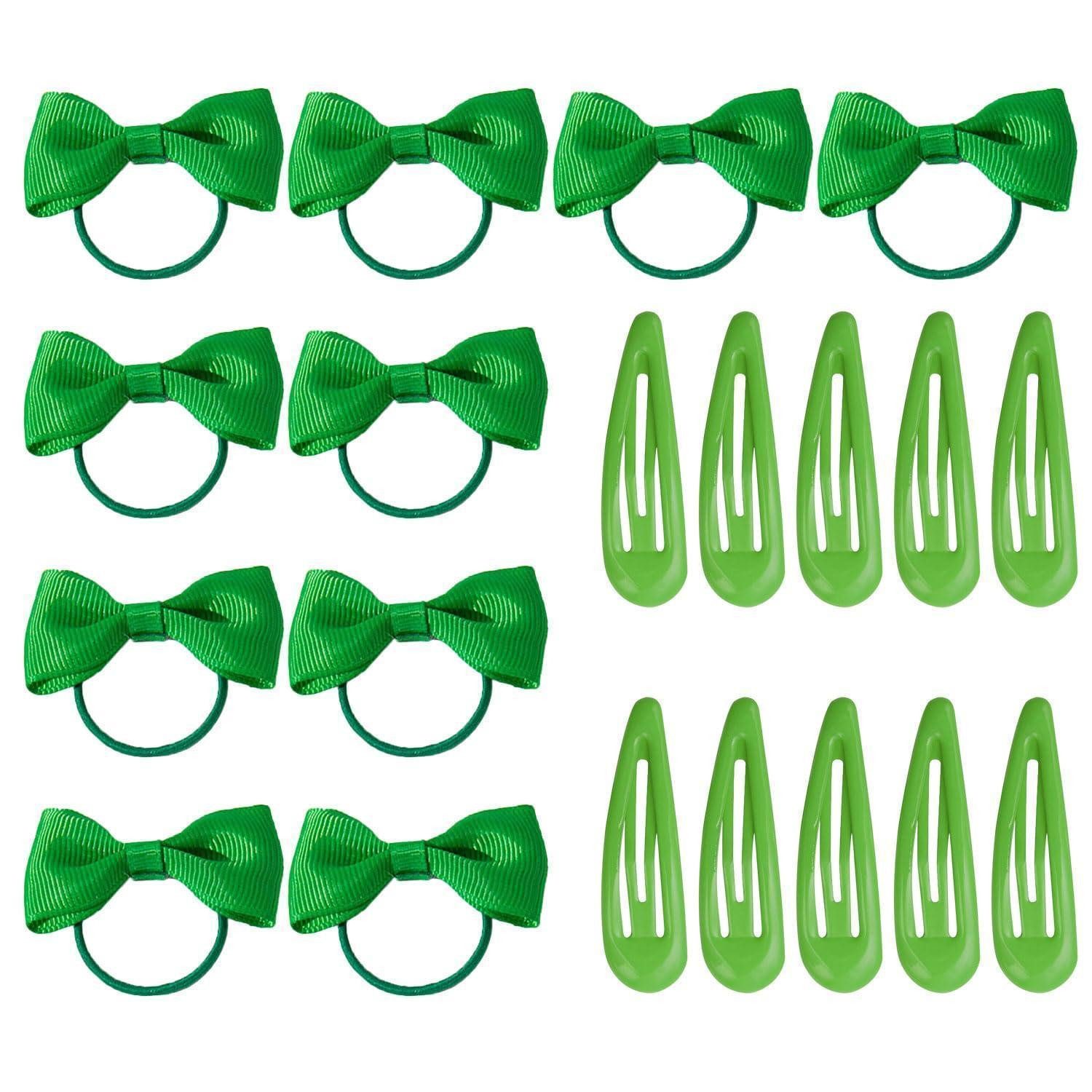 LuxusKollektion Haarband Haaraccessoires Set Mädchen Grün Schleife Klammern