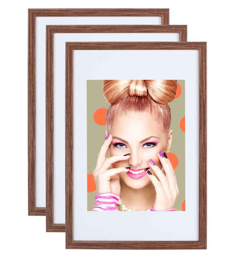 IDEAL TREND Рамки 3er 5er Set Holz Рамки Lifestyle Plexi Foto Rahmen Collage Wand