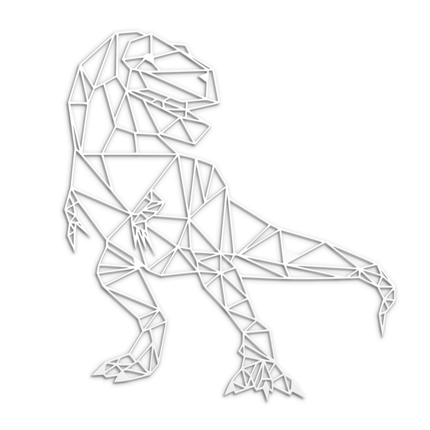 tuning-art Wanddekoobjekt WB01-WS Wanddekoration Deko Metallschild Dino Weiß Stahl Wandkunst