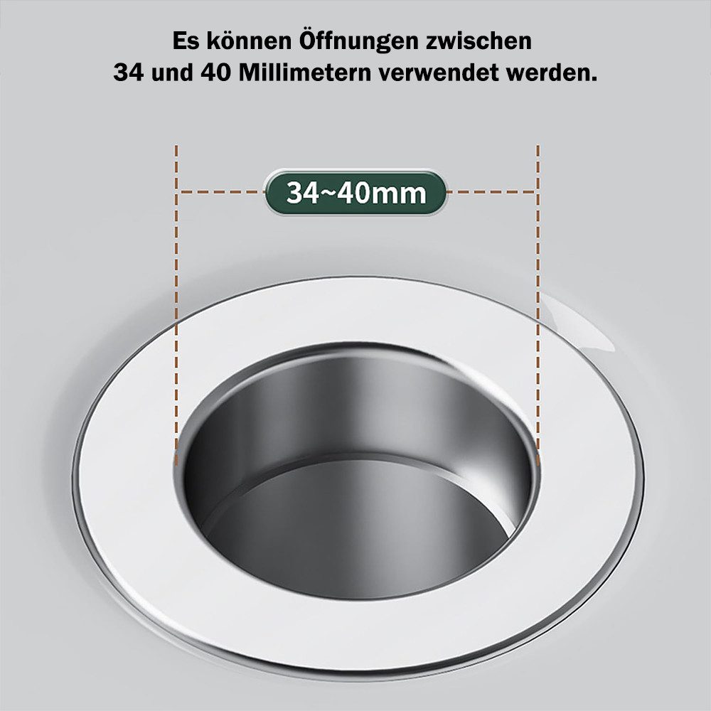 TUWENA Waschbeckenstöpsel 2 Stücke WaschbeckenstöPsel, Universal Messing Core Pop Up Abflusssieb, Universal Waschbecken Abflussfilter mit Haarsieb (34-40mm)