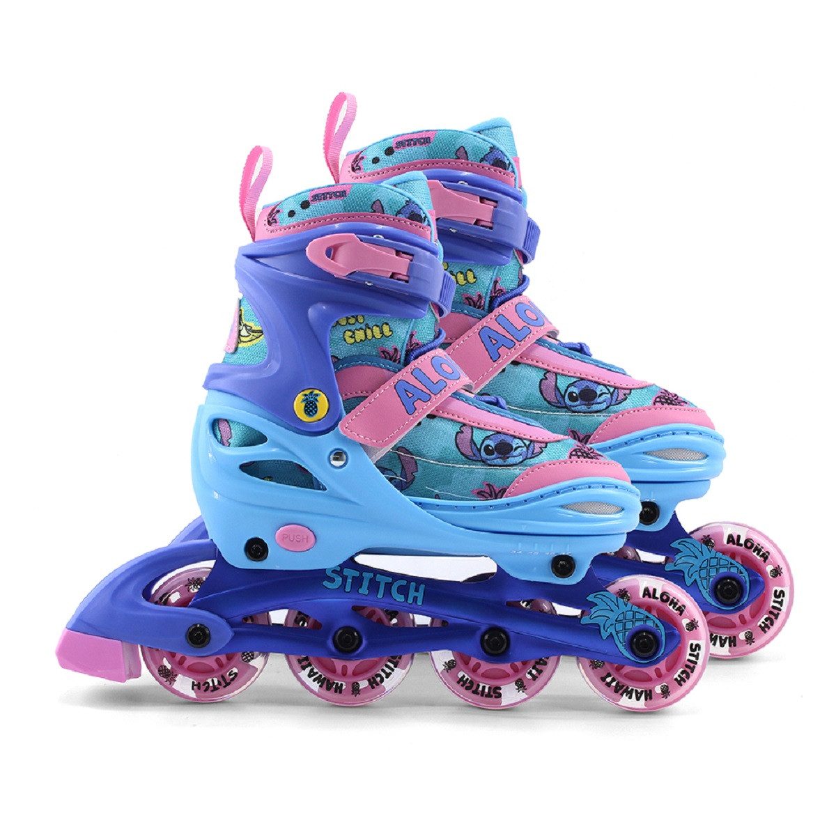Lilo & Stitch Inlineskates 3-in-1 verstellbar mit LED Rollen und Aluminiumrahmen für Kinder