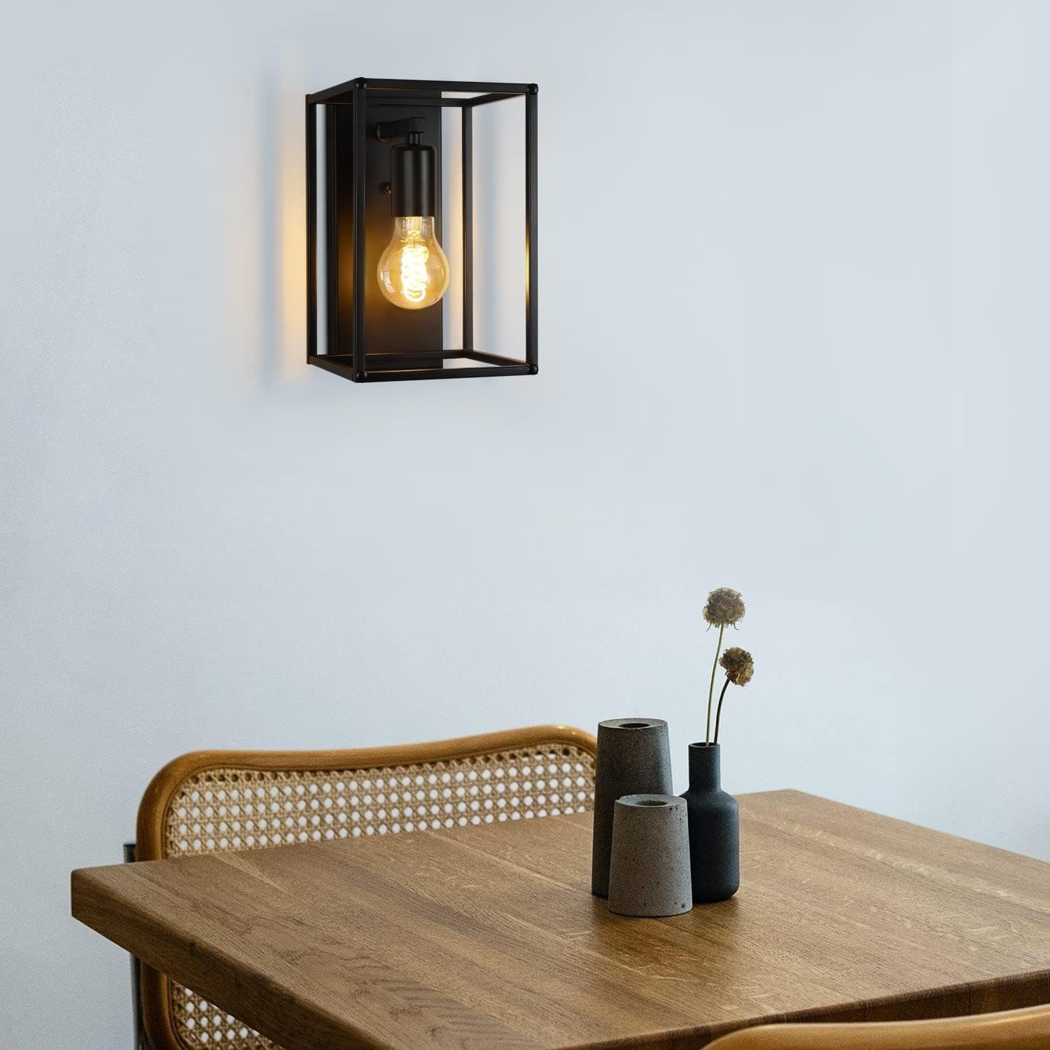 Nettlife Wandleuchte Wandleuchte Innen Wandlampe Schwarz, LED wechselbar, S günstig online kaufen