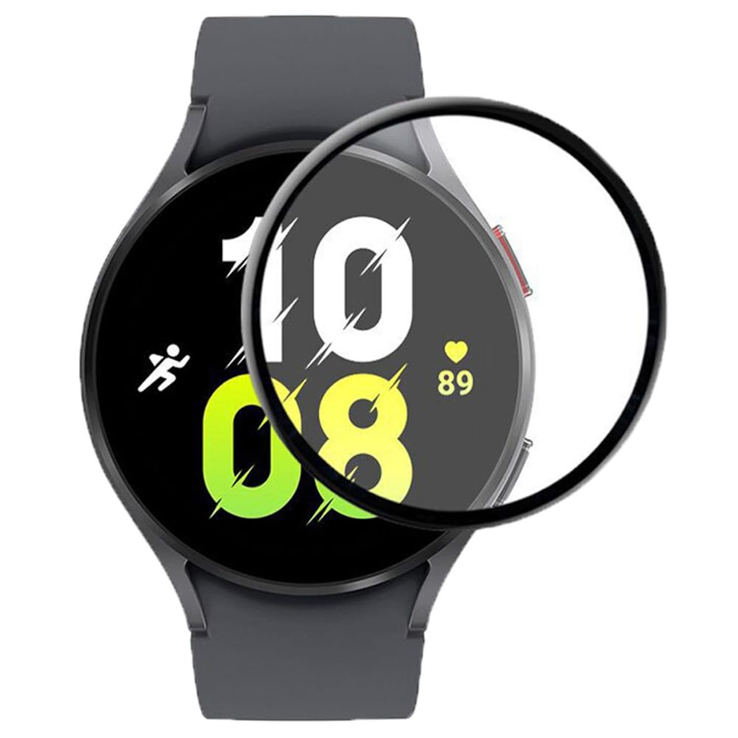 Wigento Smartwatch-Hülle Für Samsung Galaxy Watch 7 44mm 2.5D H9 Hart Glas Transparent Folie, H9 Glas Display Schutz Folie