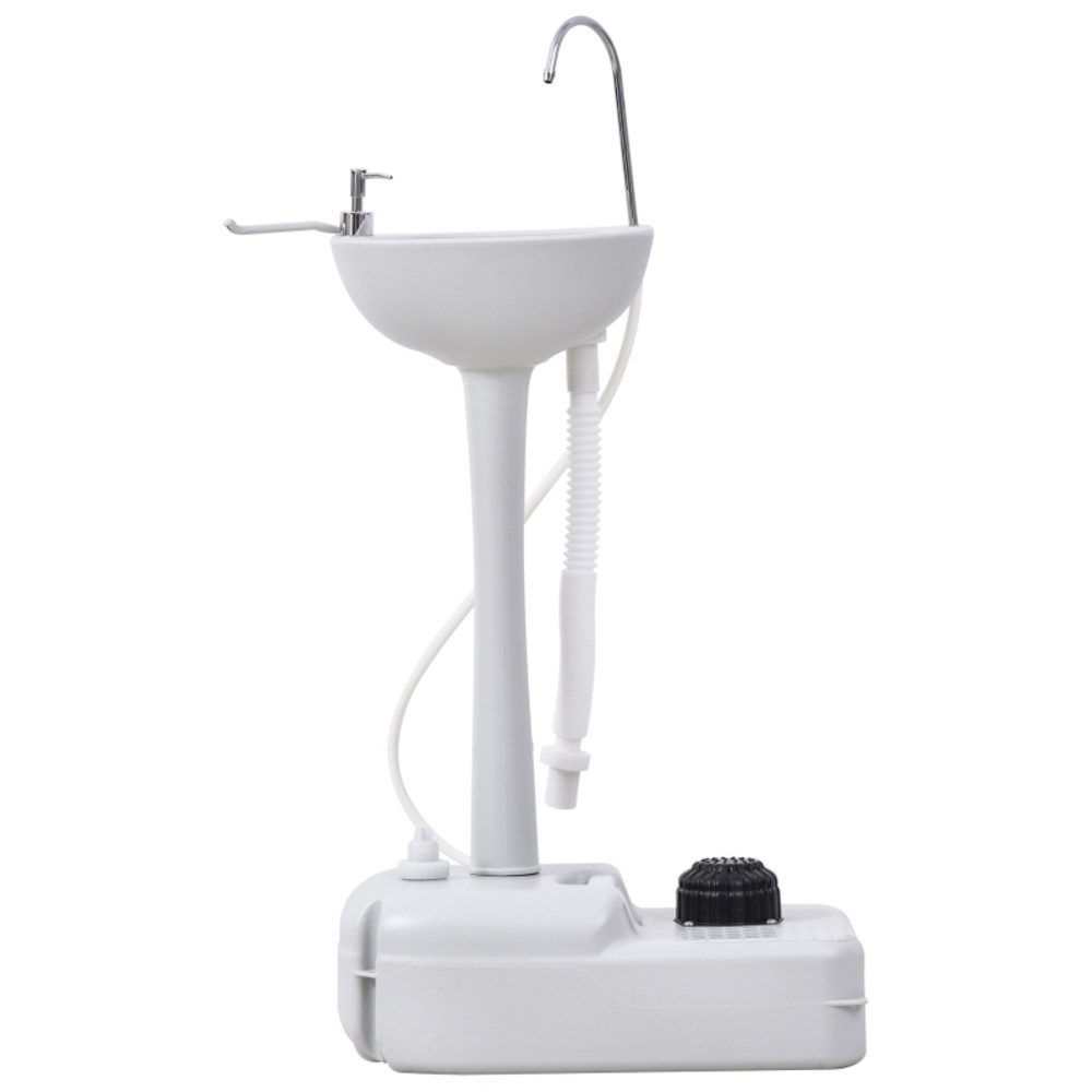 CHICFURN Waschbecken Mobiler Handwaschplatz mit Rädern (Packung, 1-St., Tragbares Modell für flexiblen Einsatz), 51 x 33,5 x 103 cm, Weiß